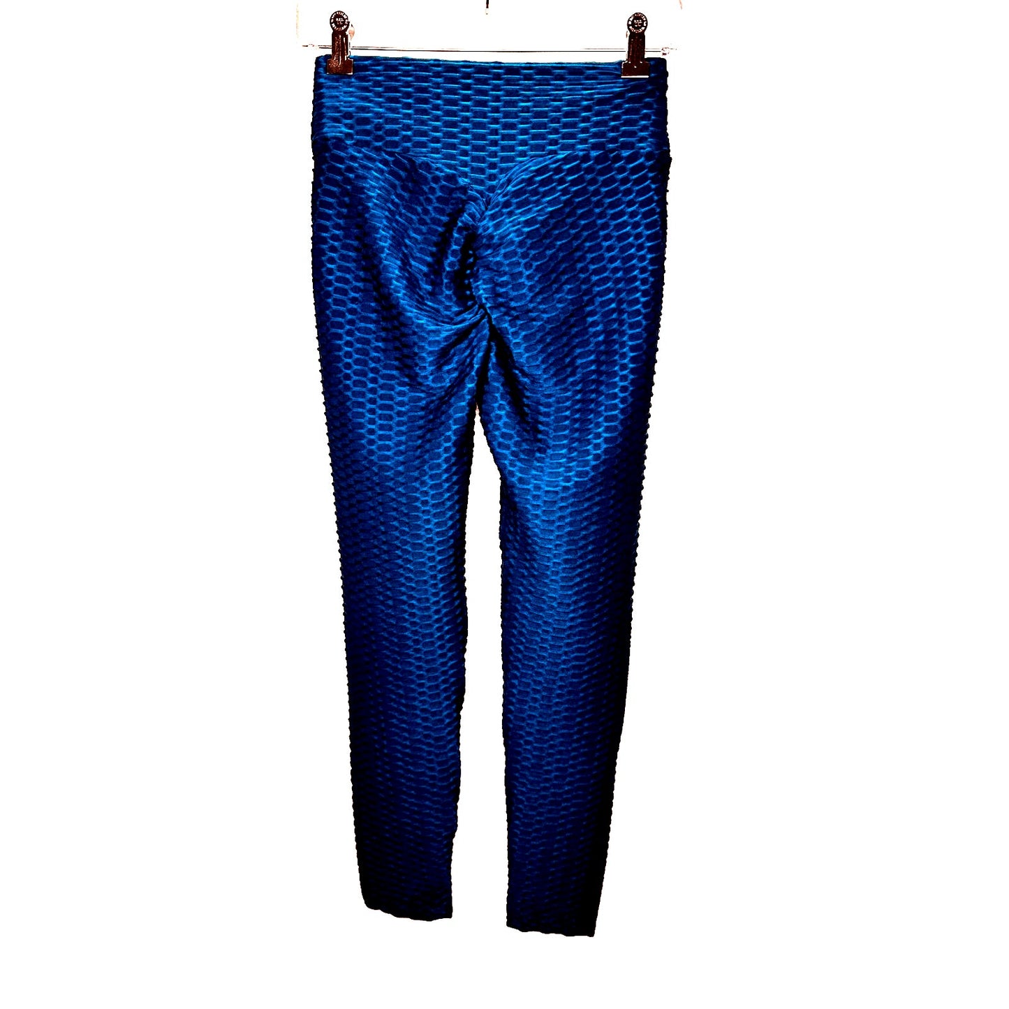 Dark Blue Embossed Scrunch Butt Yoga Pant Medium