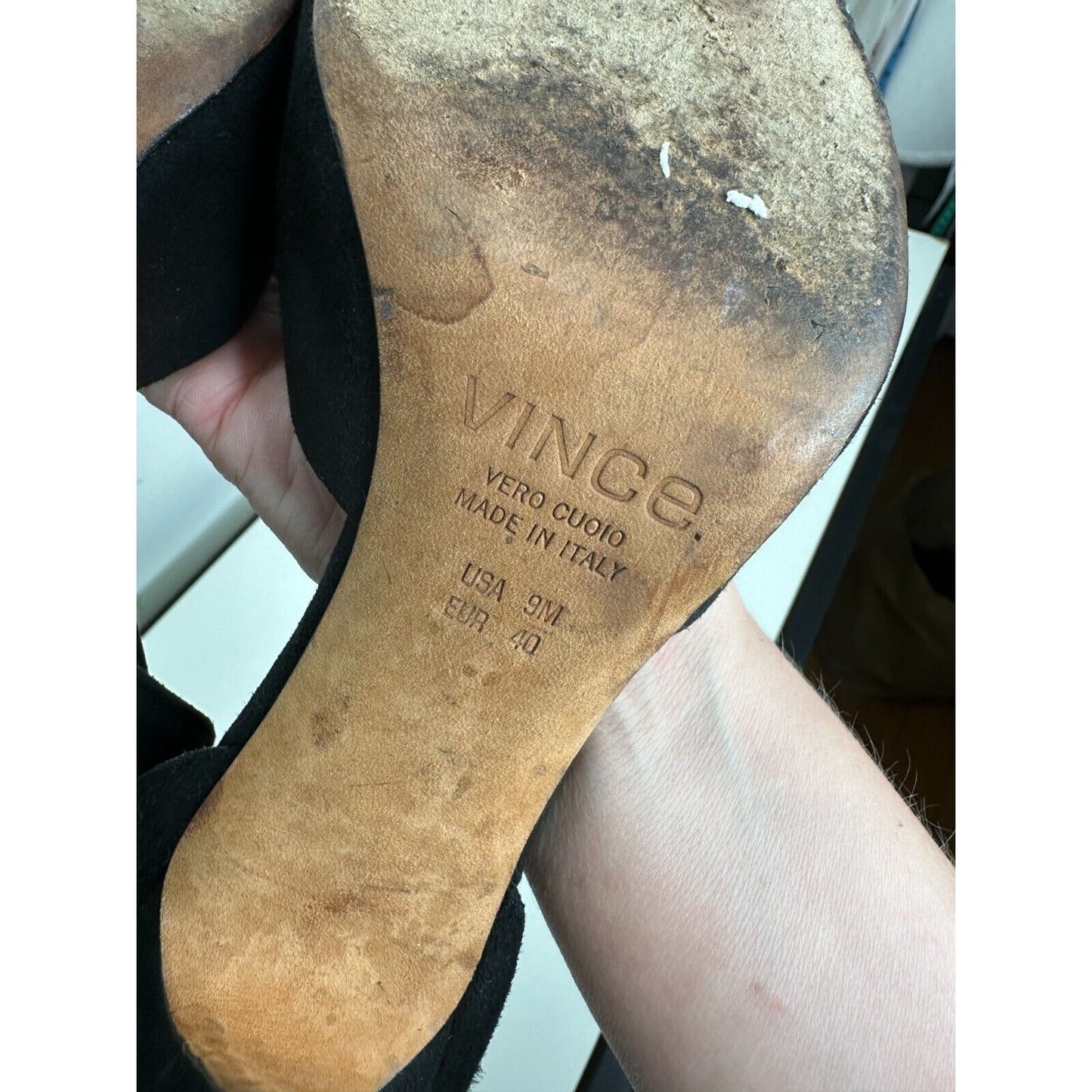 Vince Paulette d'Orsay Black Suede Pointed Toe Cut-Out Stiletto Heel Pump 9