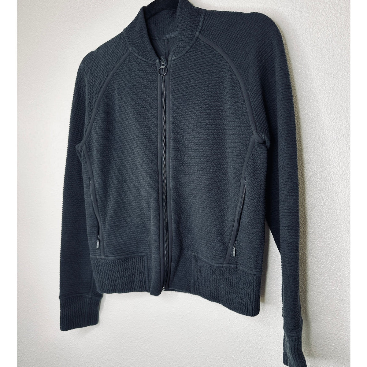 Lululemon Black On Repeat Ribbed Long Sleeve Zip Bomber Jacket 4