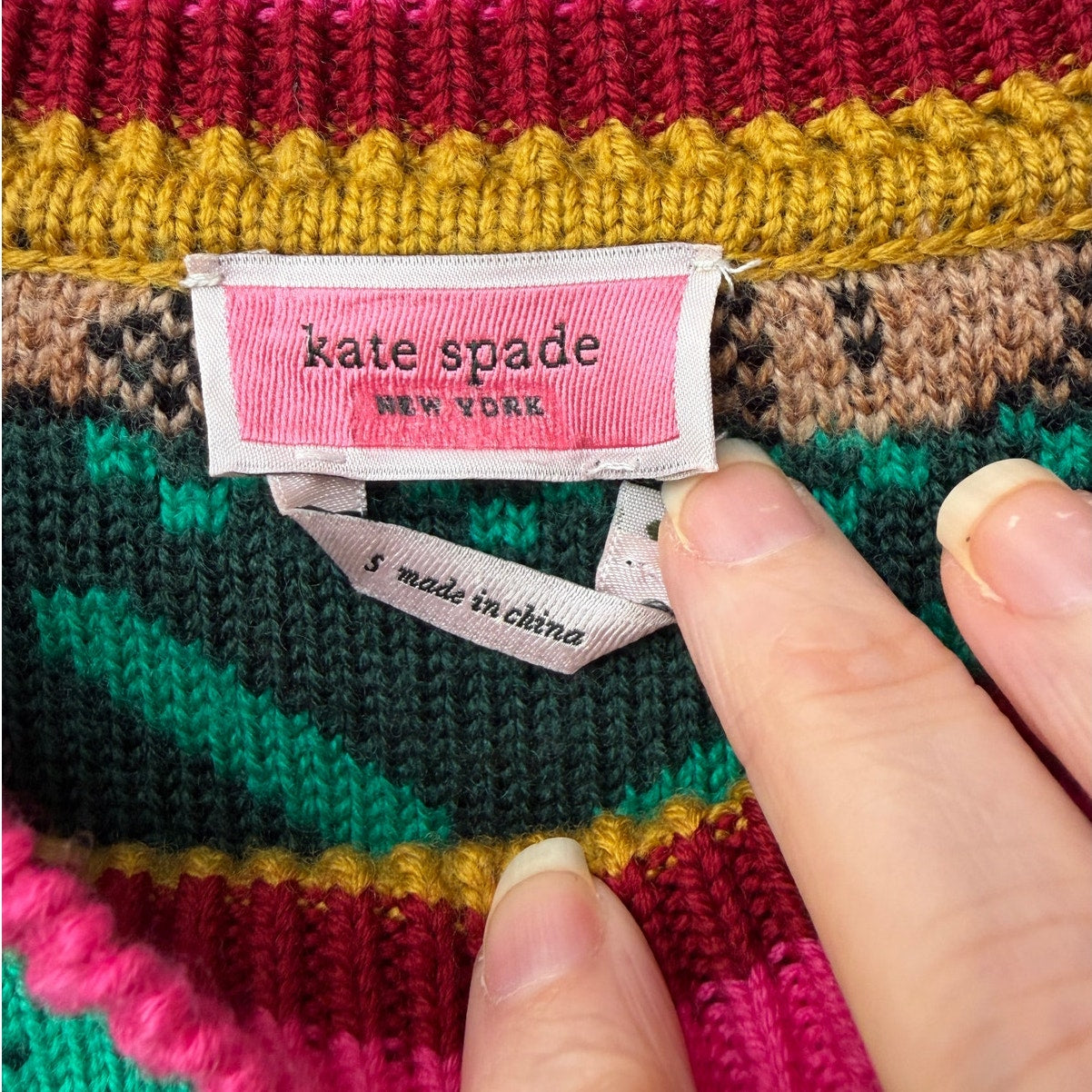 Kate Spade Multicolor Wool Mohair Floral Heart Sweater - S