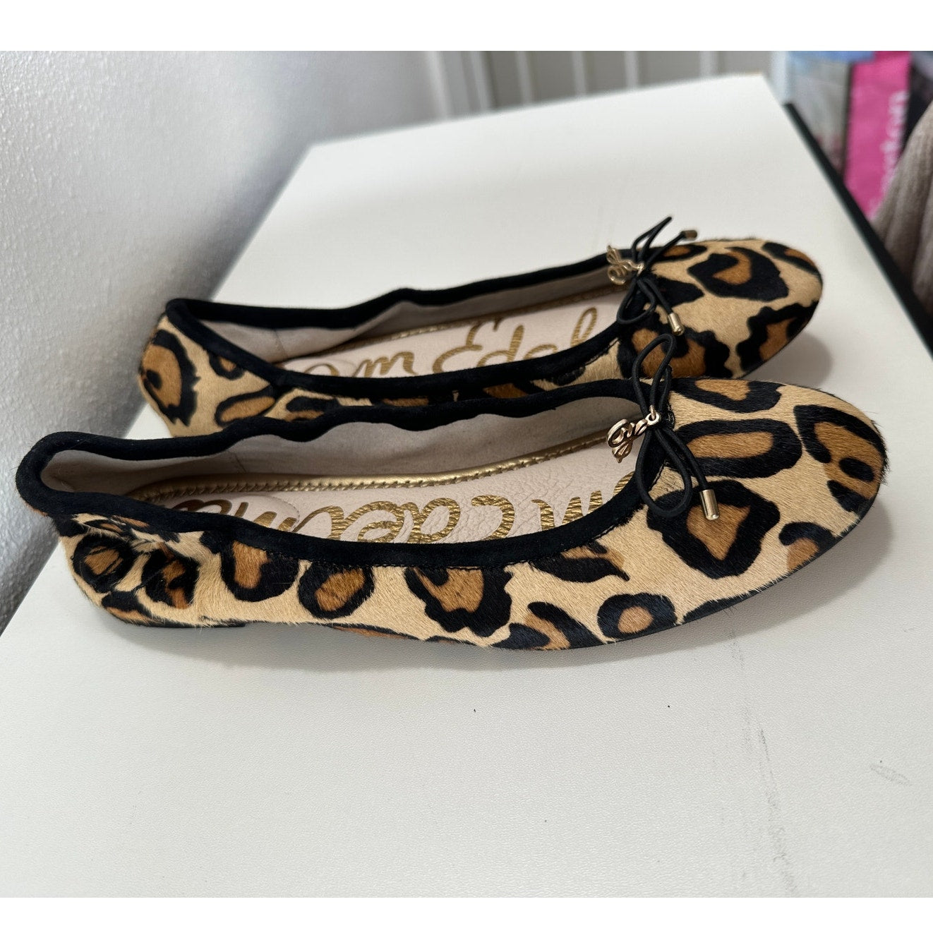 Sam Edelman Felicia Leopard Print Calf Hair Leather Flats 5.5