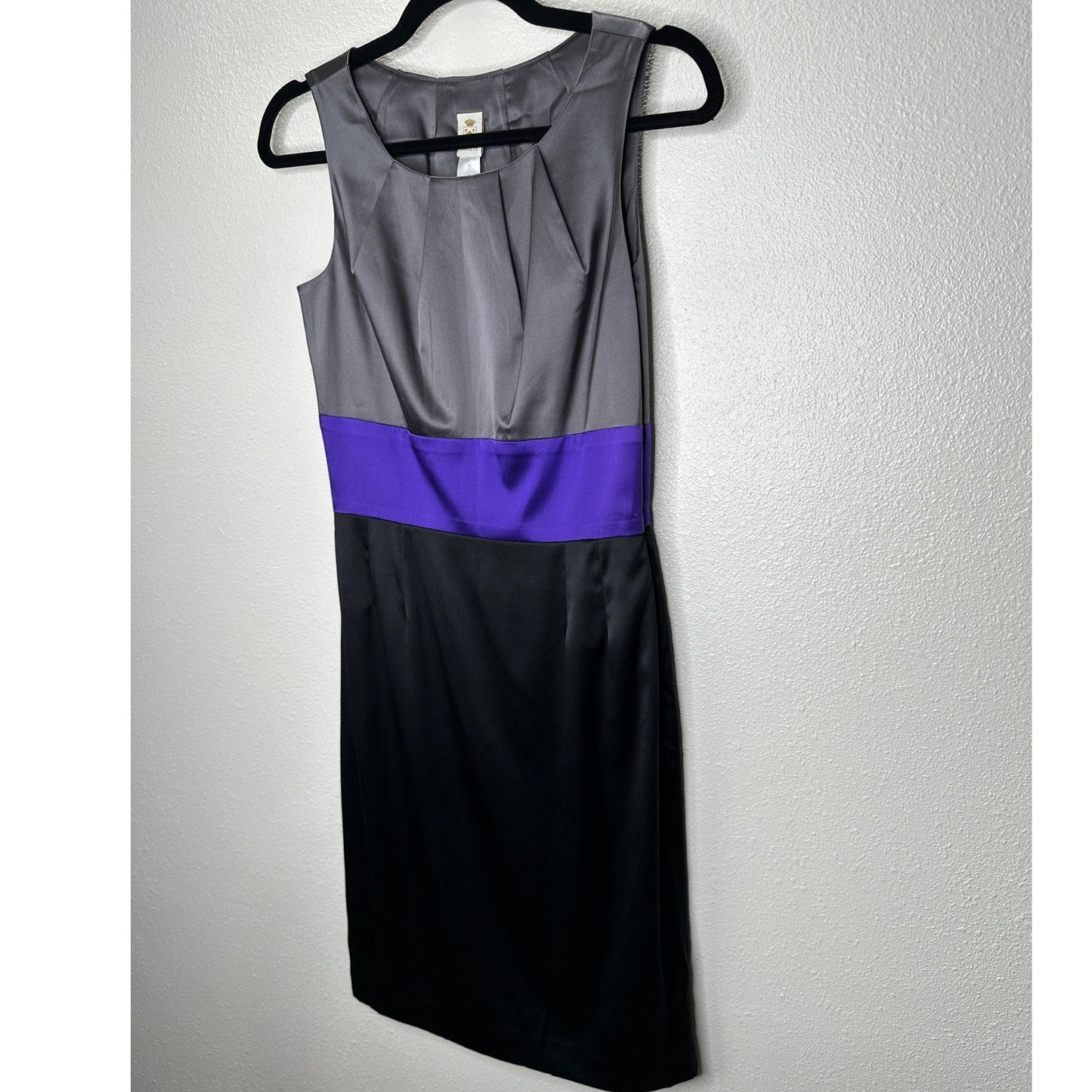 NWT Abaete Silk Gray Purple Black Camilla Sleeveless Colorblock Dress 2