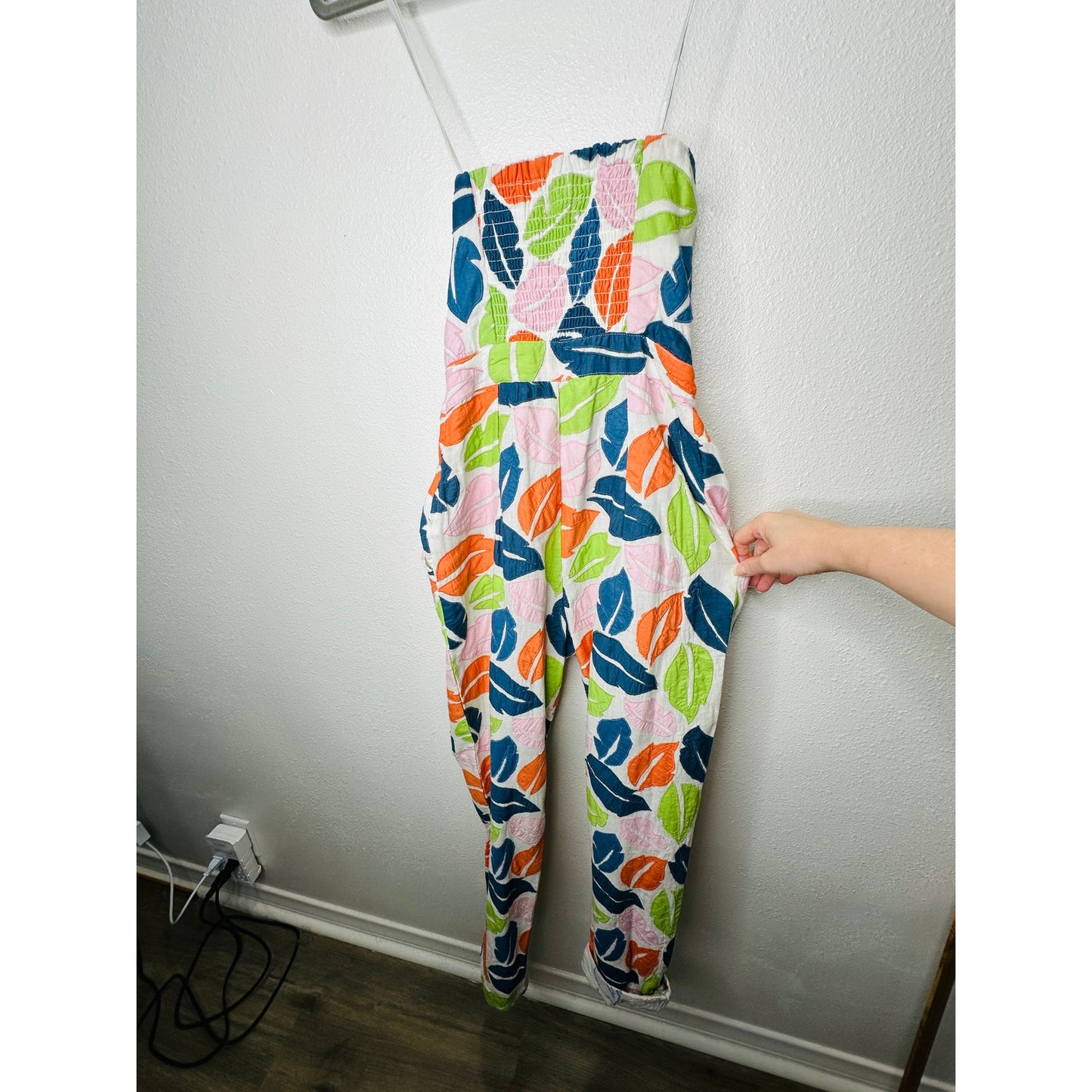 The Odells Ellie Multi-Color Leaf Print Bustier Jumpsuit  2