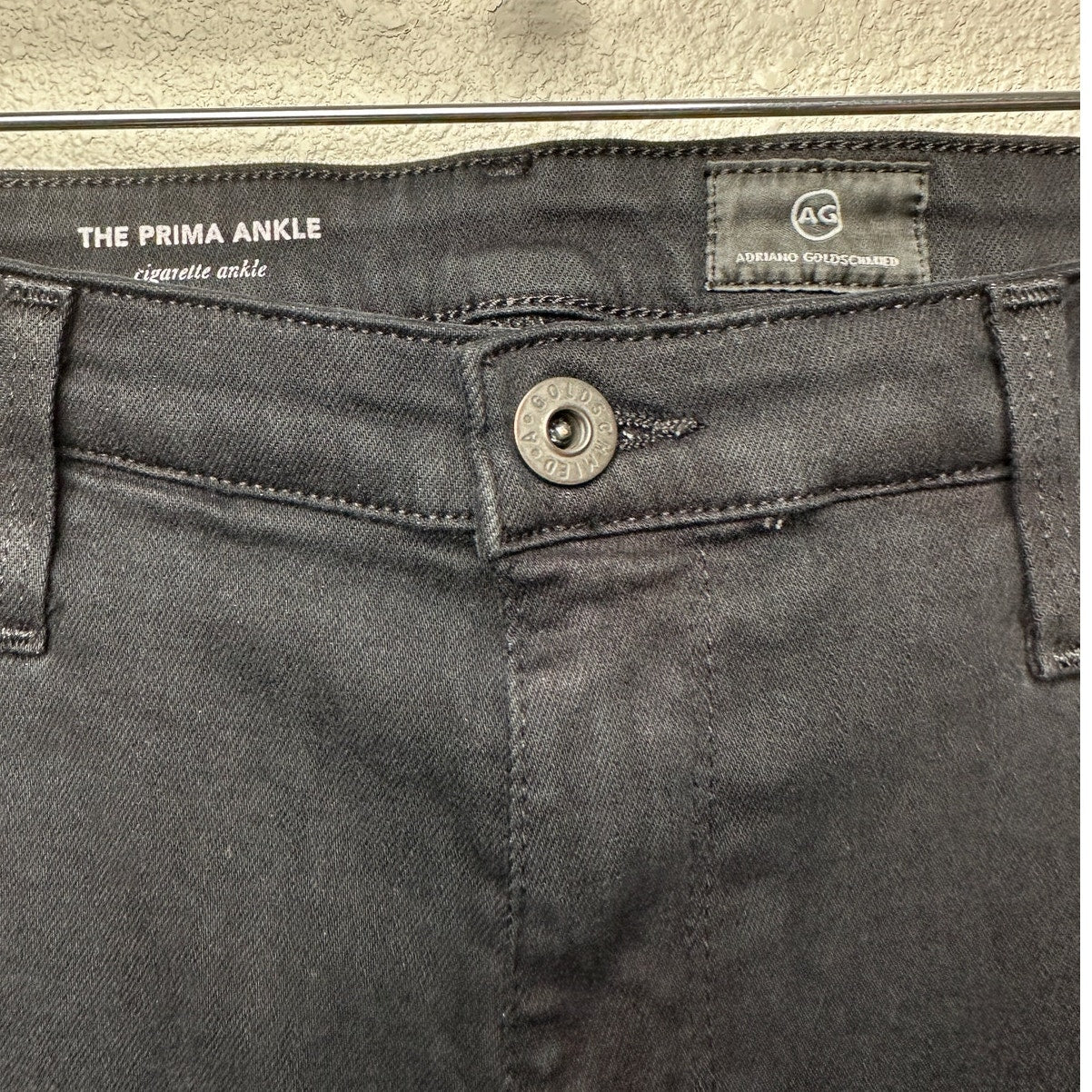 AG Prima Ankle Cigarette Jeans Super Black Women's US 32