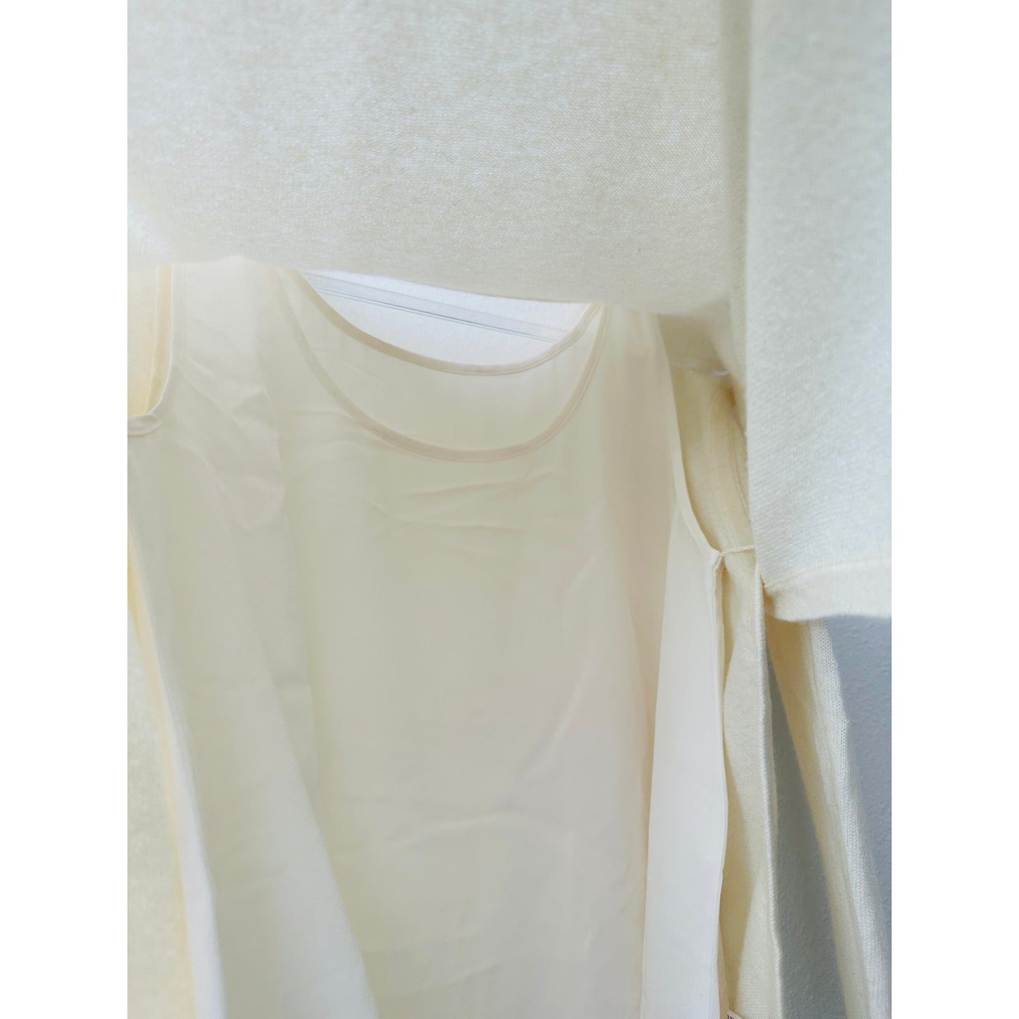 Magaschoni Sweater Cream Women US M 100% Cashmere Layered