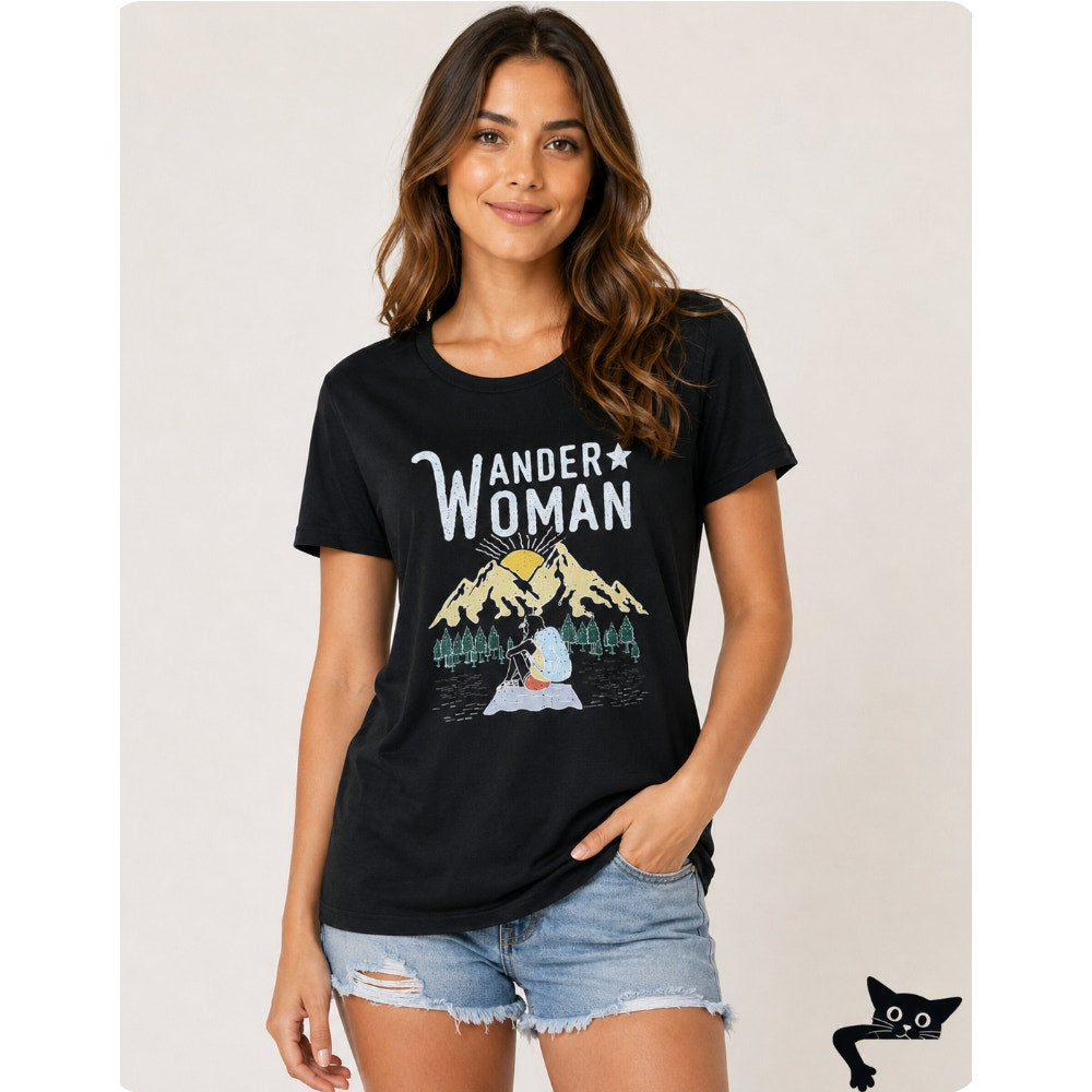 Wander Woman GLT Travel Graphic Shirt Top WW Small