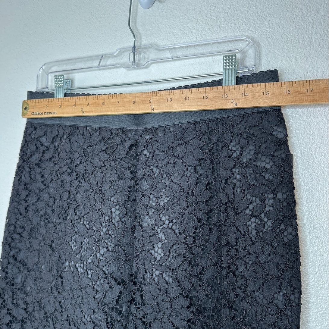NWT Dolce & Gabbana Black Lace Pencil Skirt Back Zip Underskirt 46 / XL