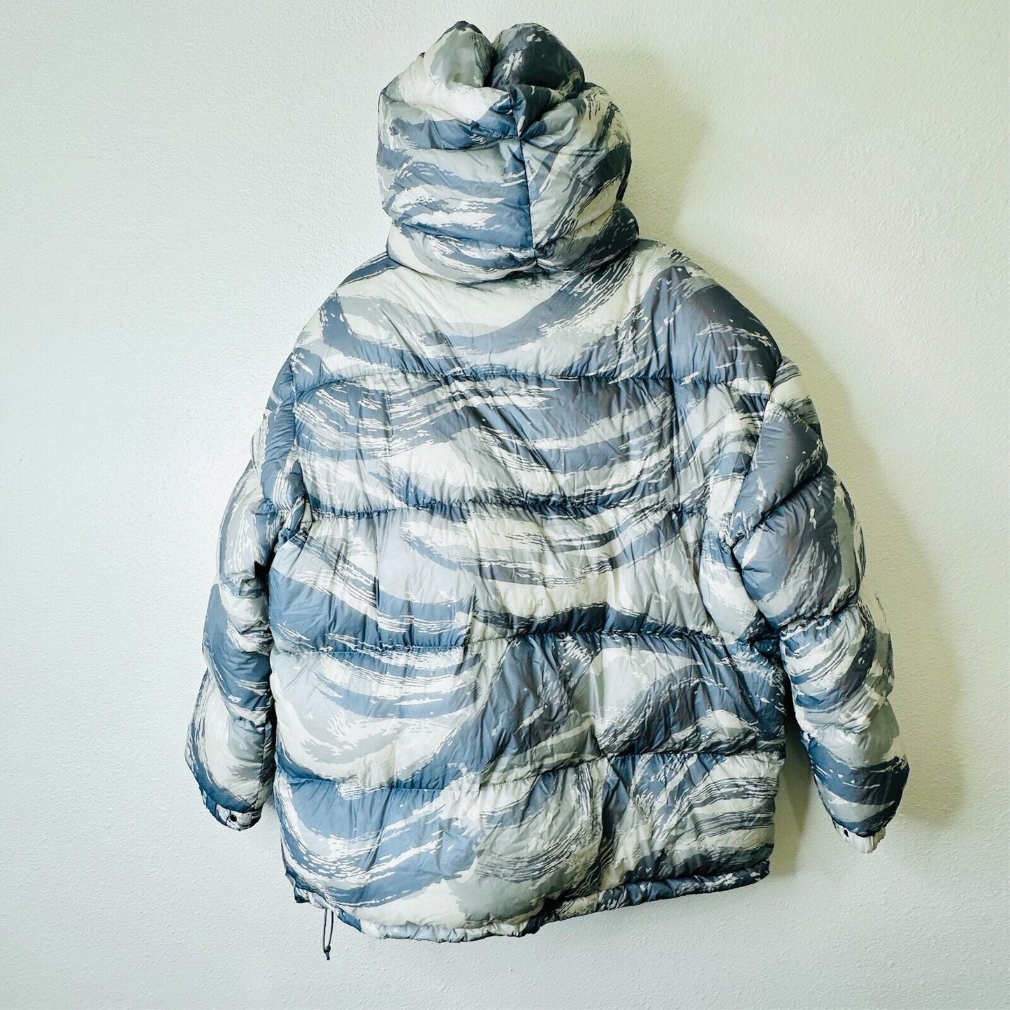 Moncler Genius Muted Cream Blue Gray Sage Army Paint Swatch Hooded Down Jacket S