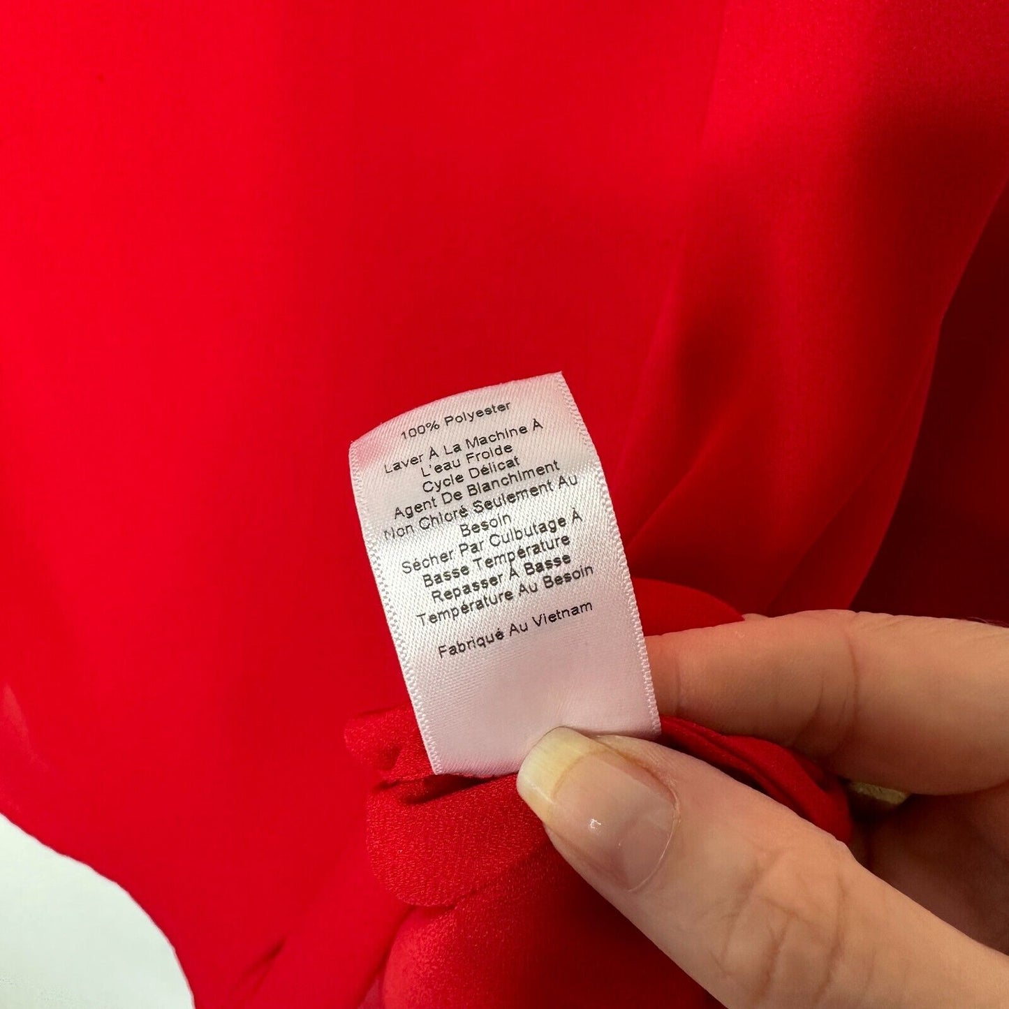 Talbots Red Long Sleeve Button Cuff Shirred Back Cut V Neck Tunic Blouse Medium