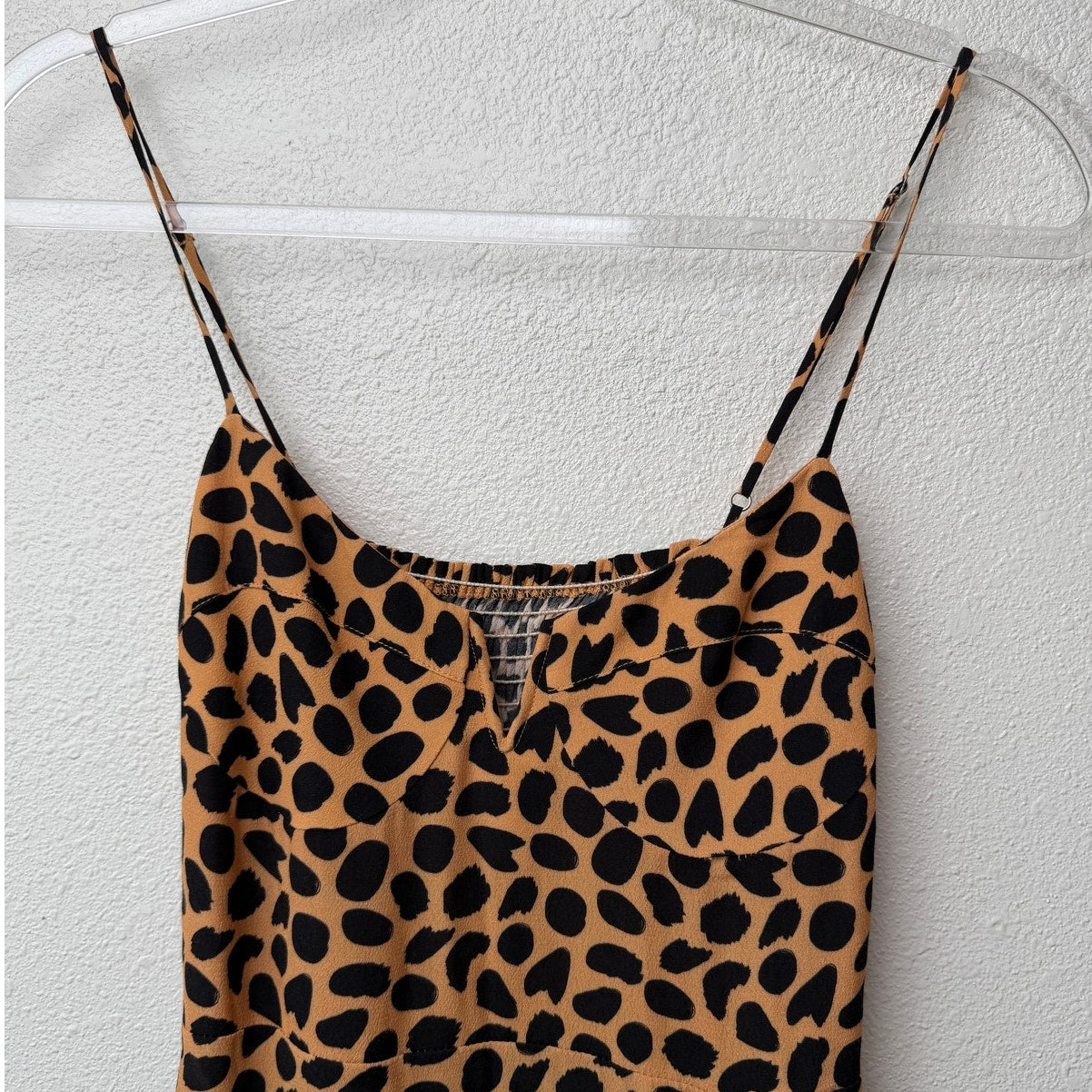 Blue Life Cheetah Print Mini Dress XS Tan Black Front Slit Revolve