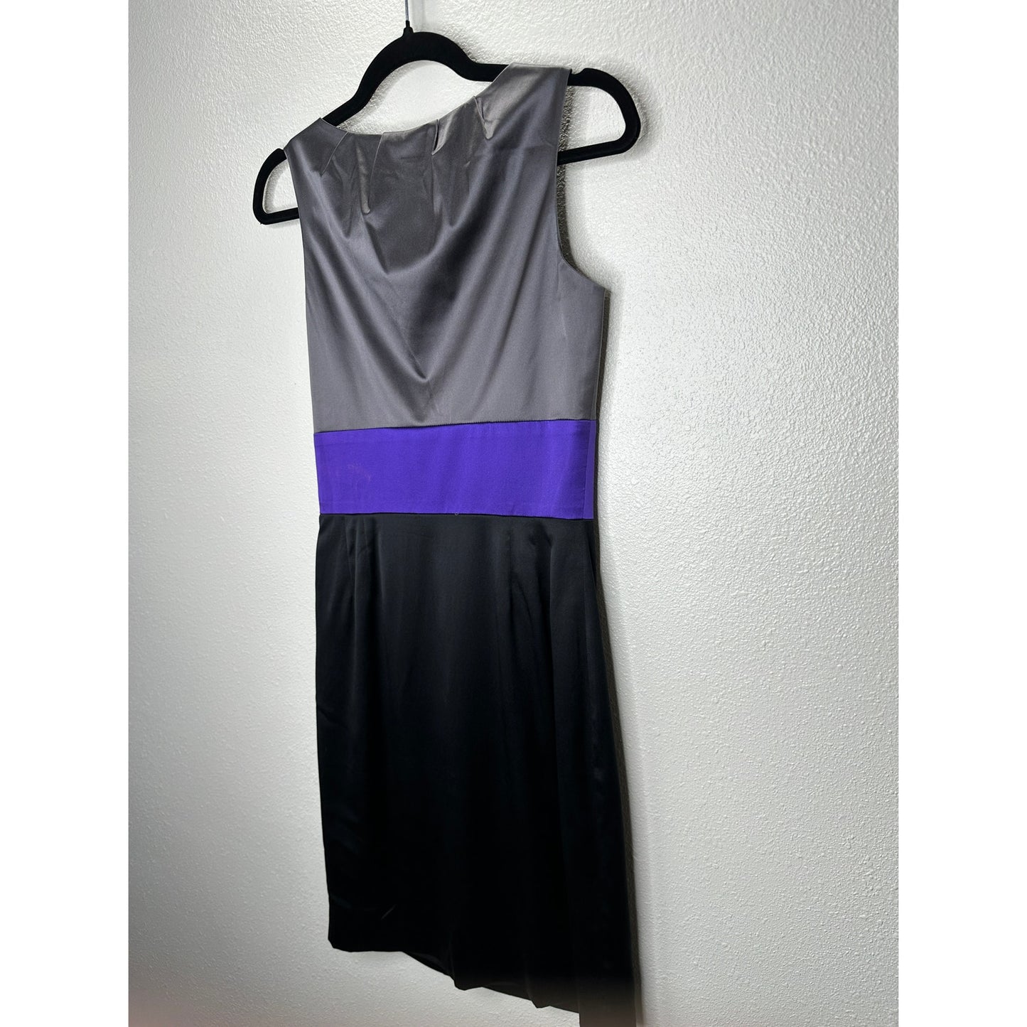 NWT Abaete Silk Gray Purple Black Camilla Sleeveless Colorblock Dress 2