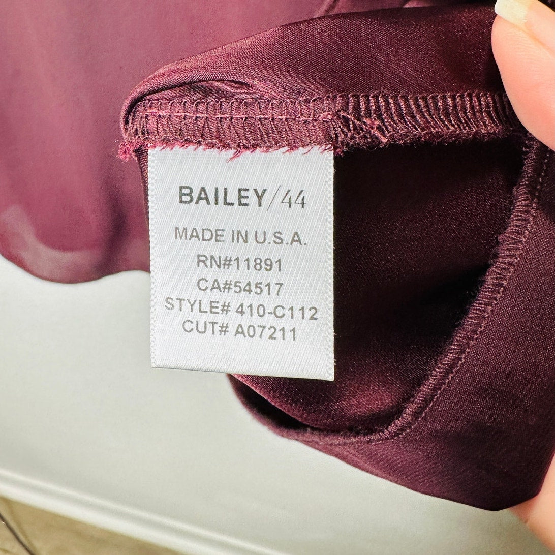 Bailey 44 Kate Burgundy Cold Shoulder Strappy V-Neck Blouse S