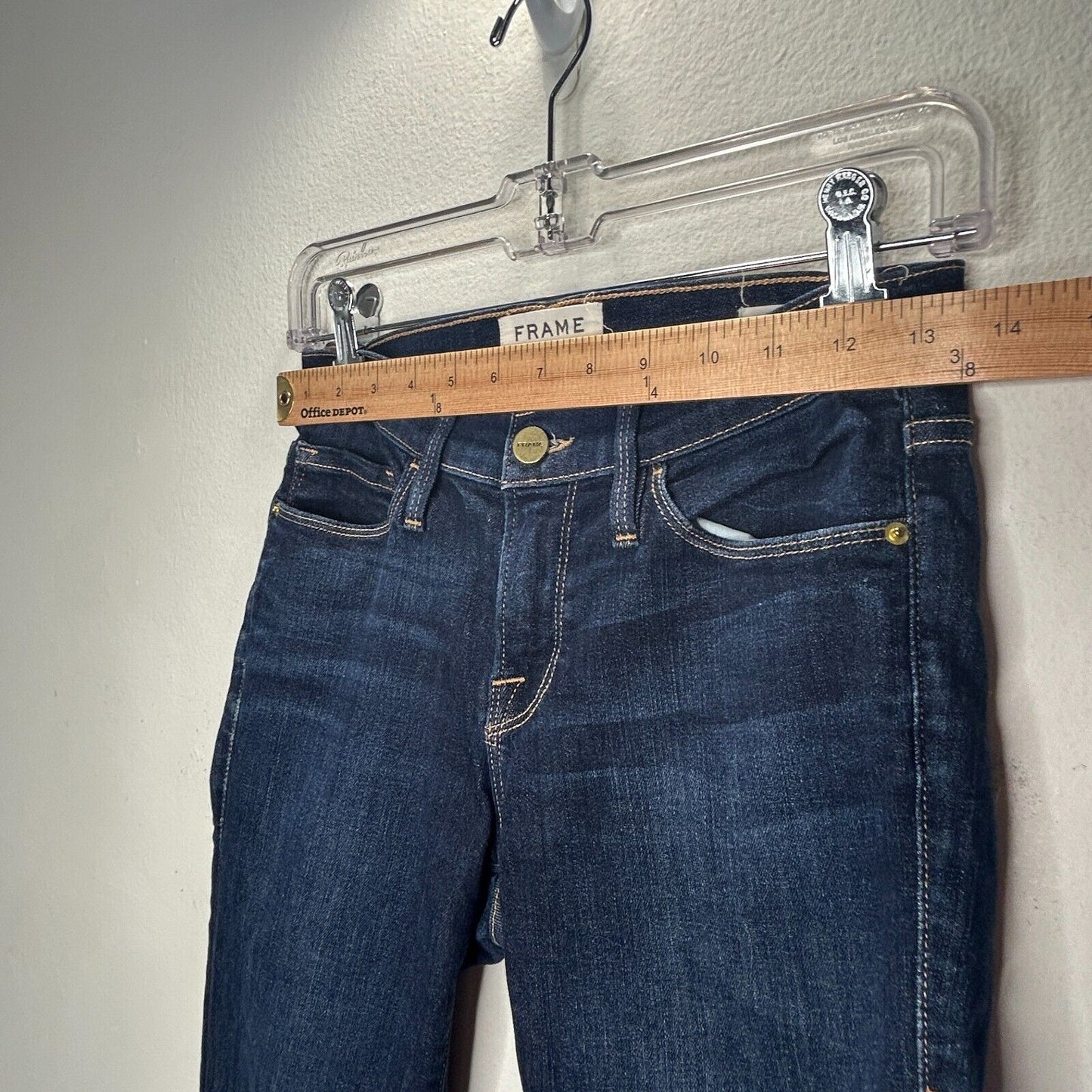 Frame Dark Blue Wash Le Skinny de Jeanne Queensway Denim Stretch Skinny Jean 26