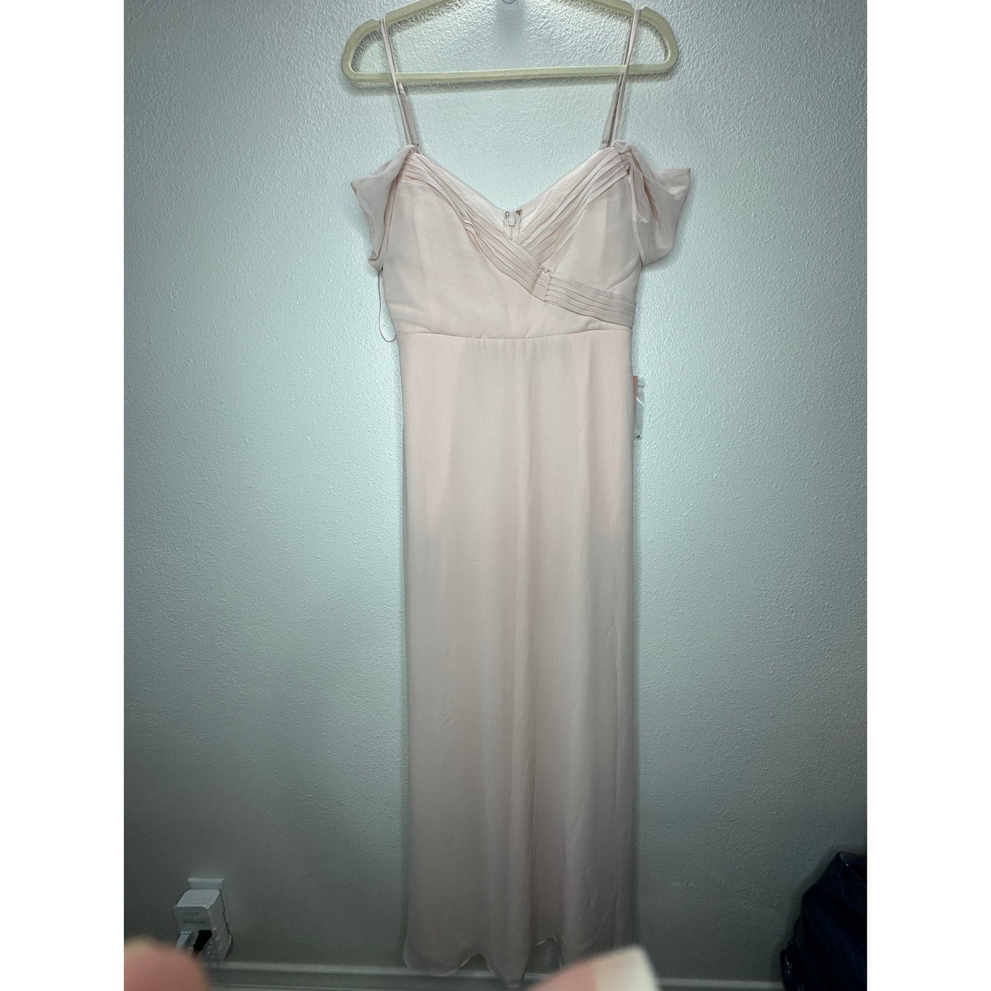 NWT Birdy Grey Pale Blush Spence Chiffon Convertible Maxi Dress M