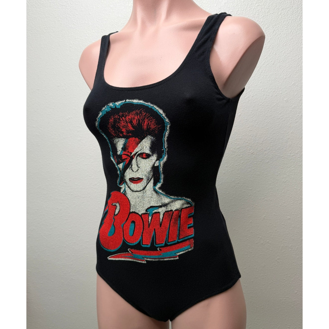 MadeWorn David Bowie Ziggy Stardust Graphic Bodysuit Black Size M