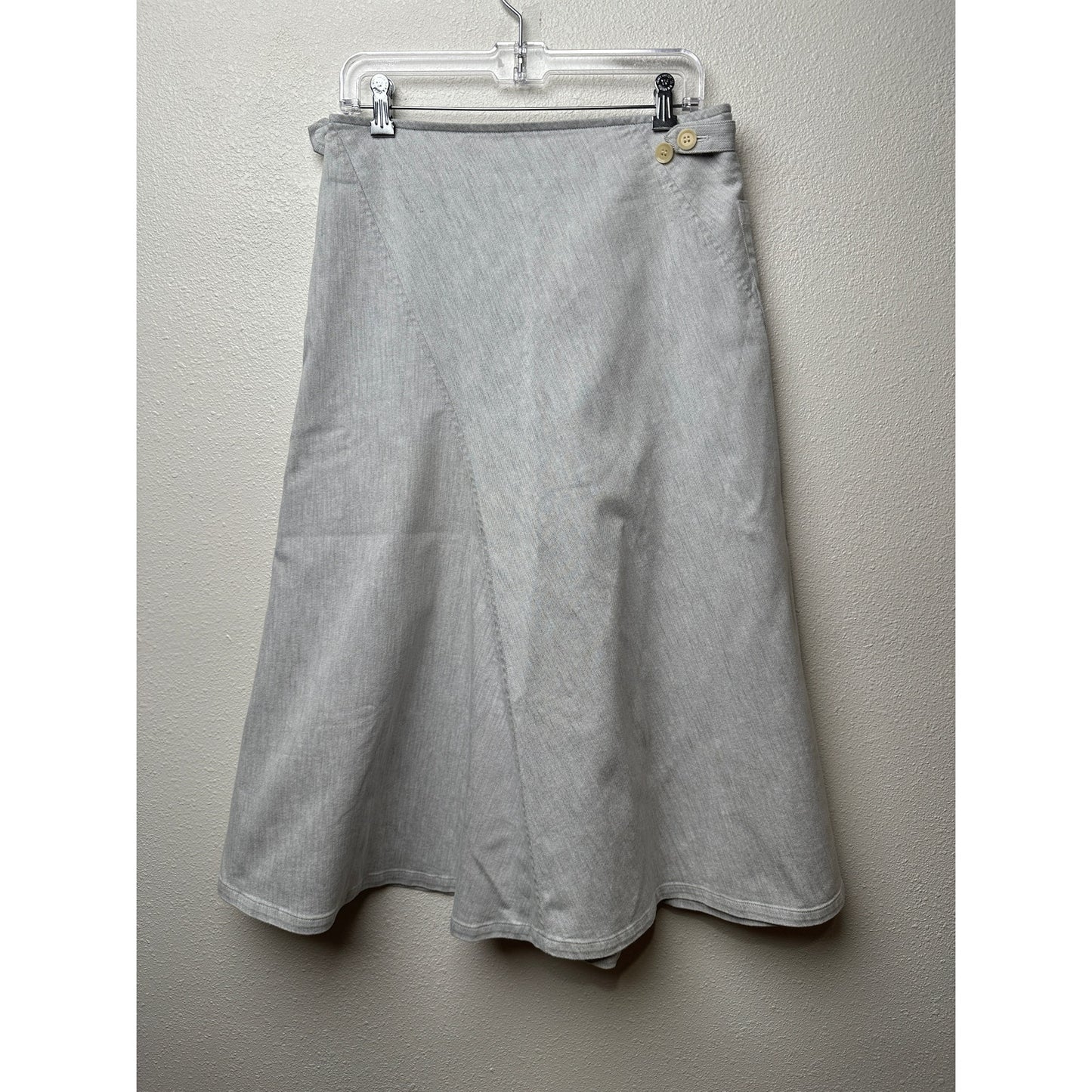 Y's Skirt Gray Womens US S Wrap Midi