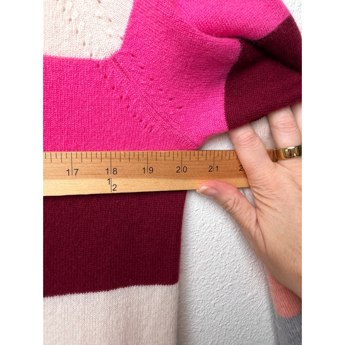 Marine Layer Gray Pink Stripe Cashmere Sweater Women S