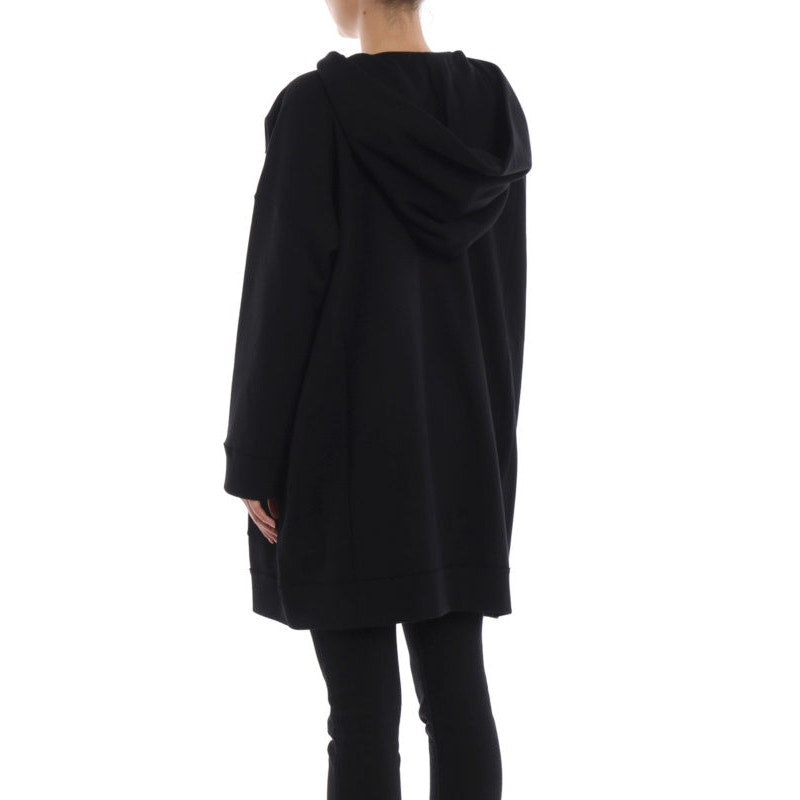 Valentino Garavani Black Hoodie Embroidered White Pansy Patches M