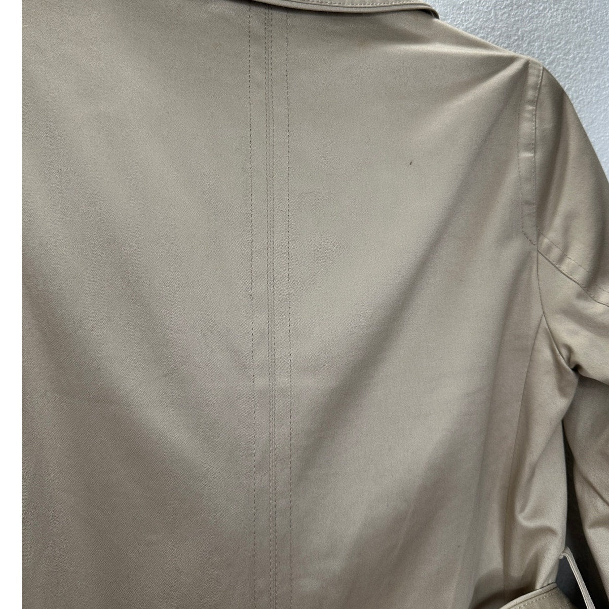 Coach Tan Double Breasted Tie Belt Trench Coat Gold Buttons Small