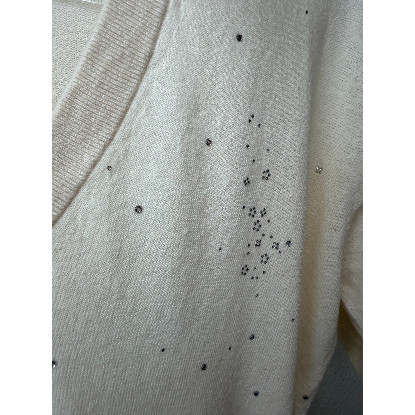Zadig & Voltaire Wully Lico Rhinestone Sweater XS Ecru