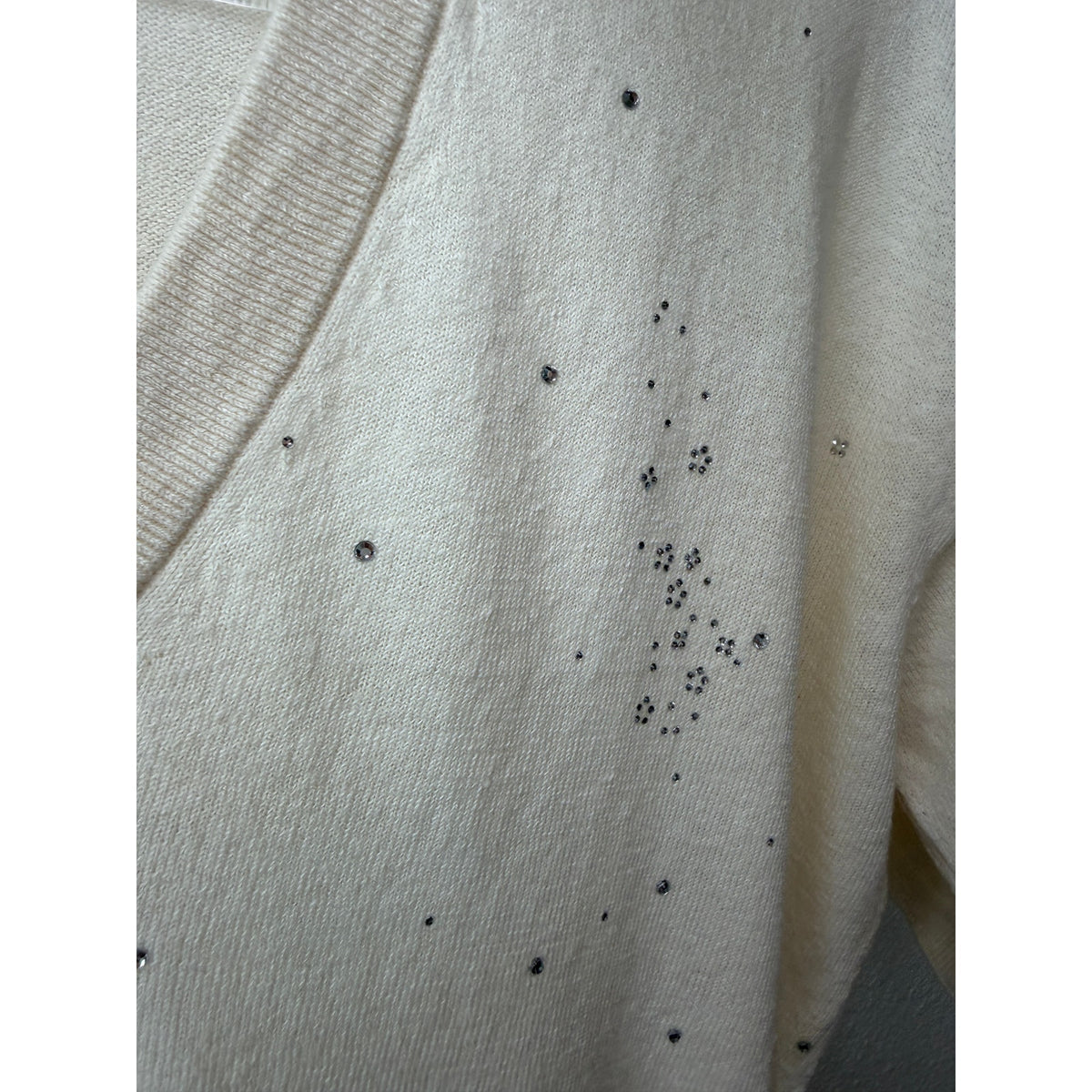 Zadig & Voltaire Wully Lico Rhinestone Sweater XS Ecru