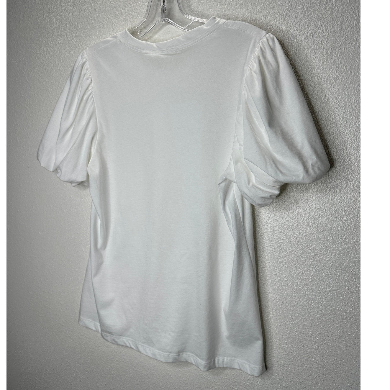 A.L.C. White Poole Puffy Short Sleeve Round Neck T-Shirt S