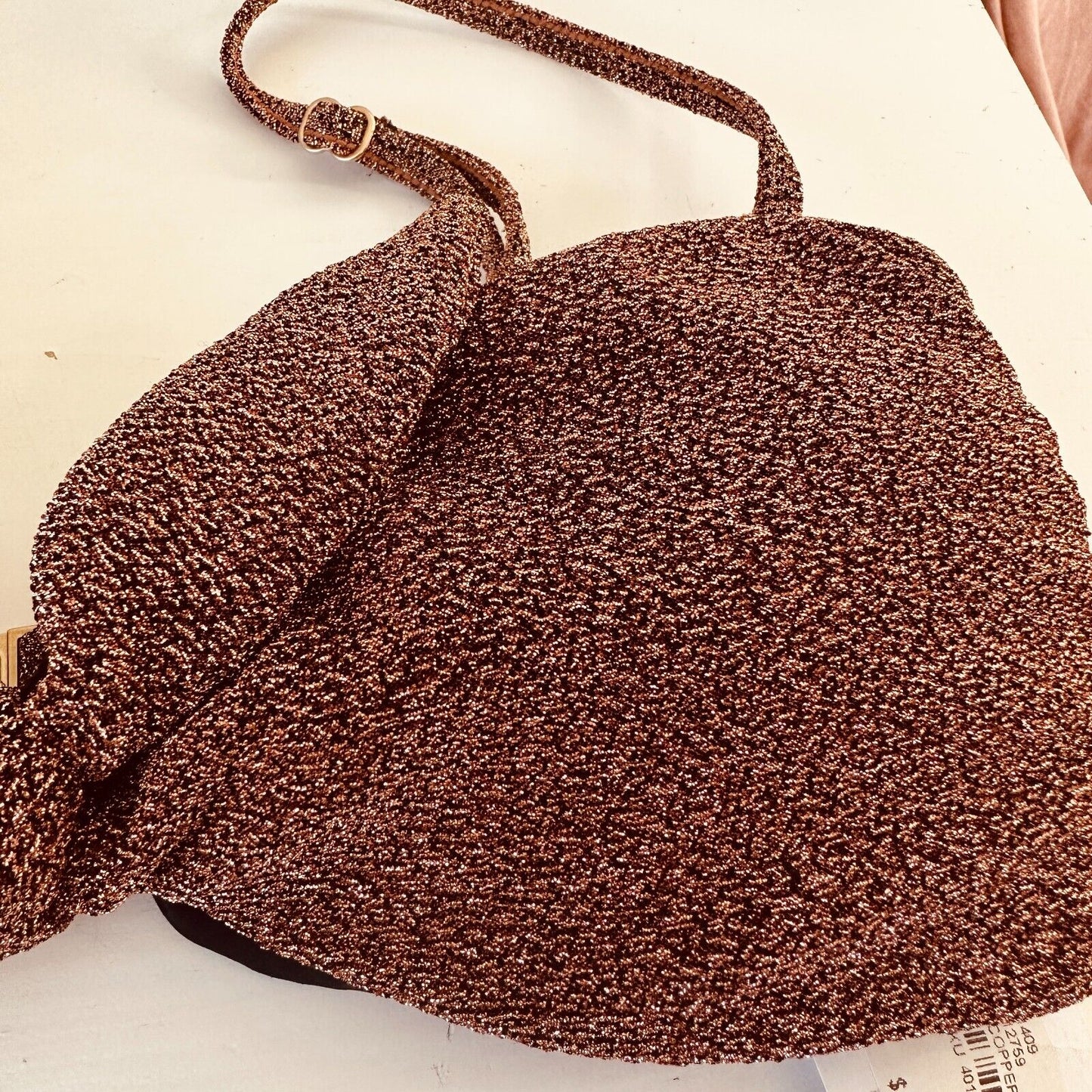 NWT Jonathan Simkhai Katrine Copper Shimmer Bikini Top Tie-Front Bandeau XS
