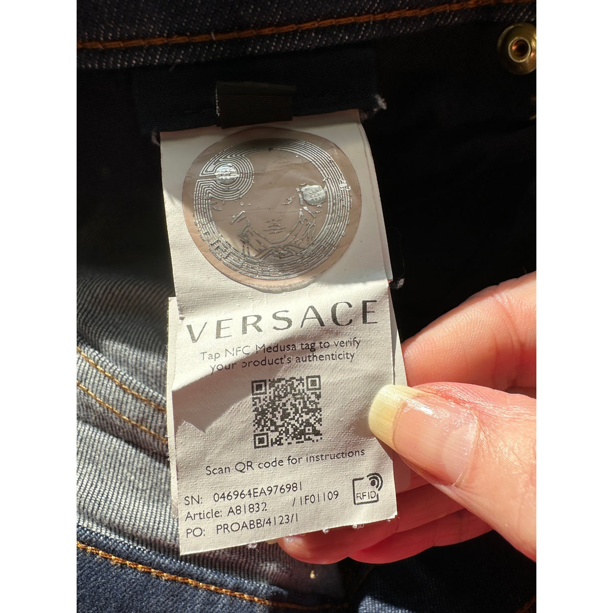 Versace Jeans Dark Wash Blue Men's US 33 Taylor Fit Straight Leg