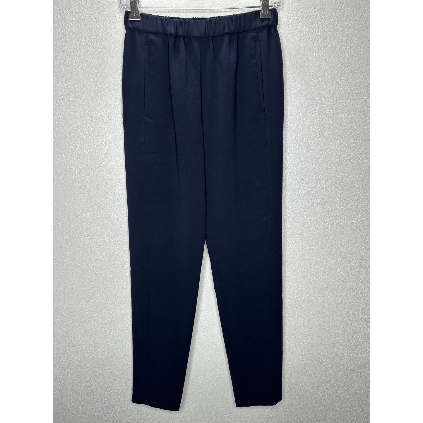 Theory Thorene Black Crepe Pocketed Pull On Slacks P XS