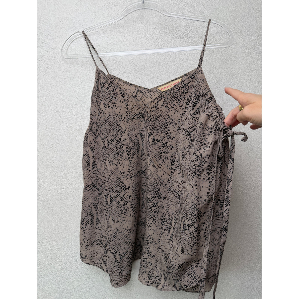 Rebecca Taylor Taupe Snake Print Silk Cami Women US 4