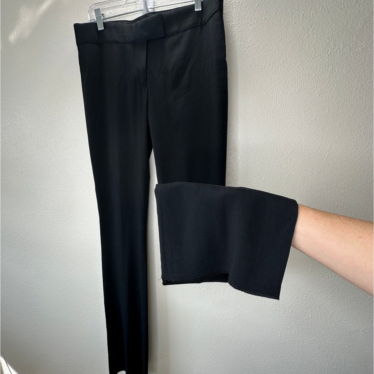 Tom Ford Black Viscose Blend Slight Flare Long Dress Pants 46 / 12