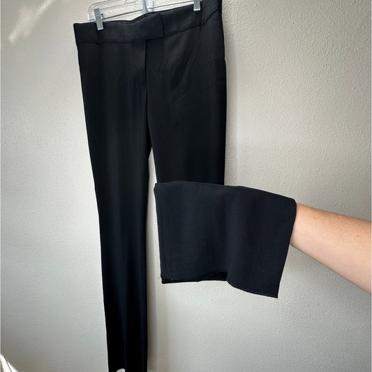 Tom Ford Black Viscose Blend Slight Flare Long Dress Pants 46 / 12