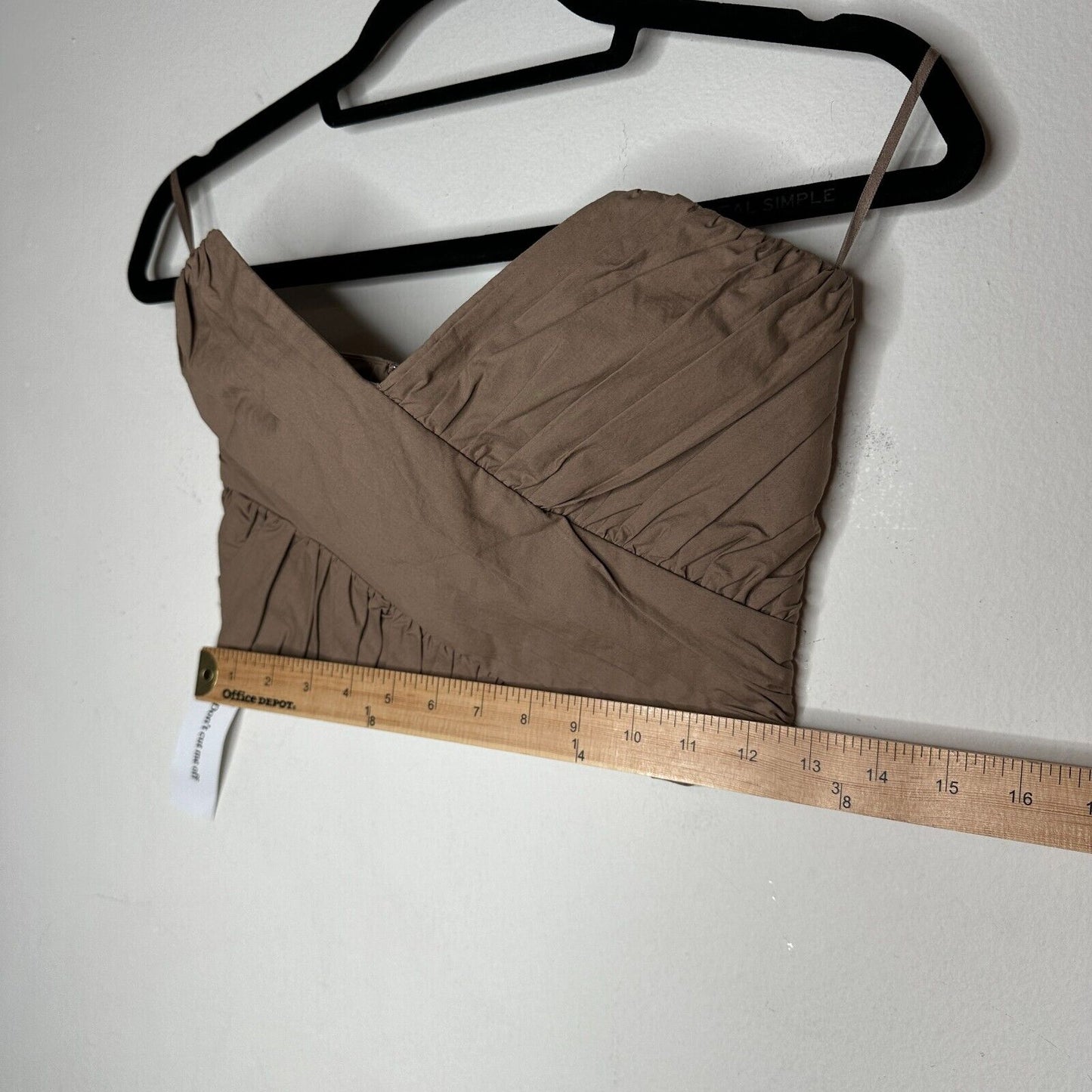 NWT BEC + BRIDGE 2-Piece Mocha Sweetheart Neck Bandeau & Pleat Gathered Skirt 2
