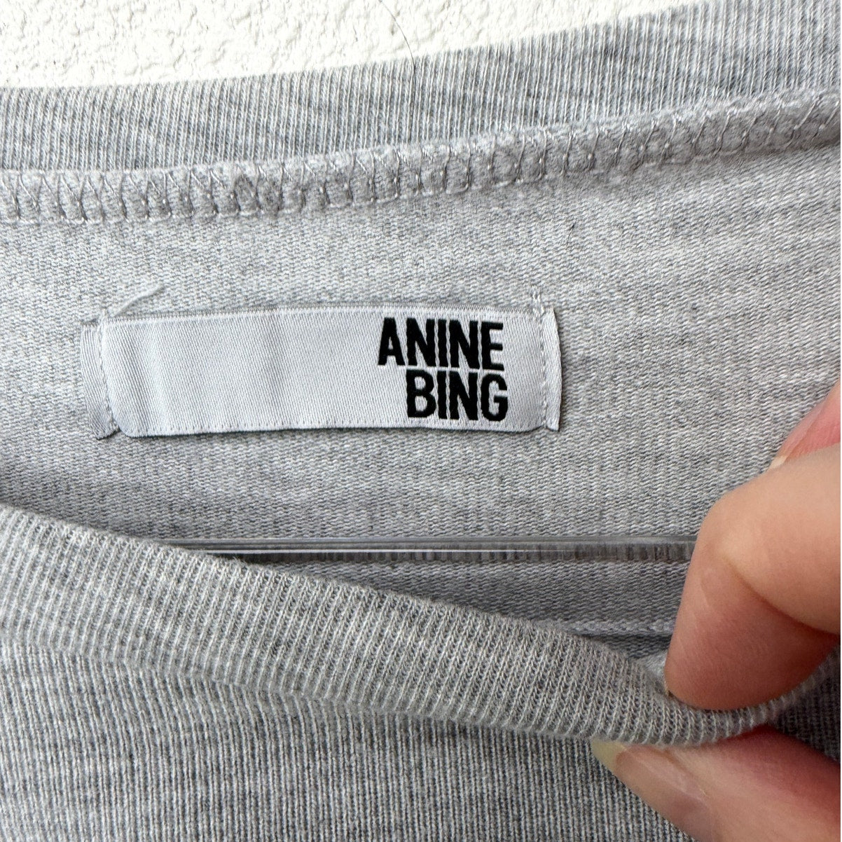 Anine Bing Light Gray BING Graphic Crewneck Sweatshirt Long Sleeve Size S