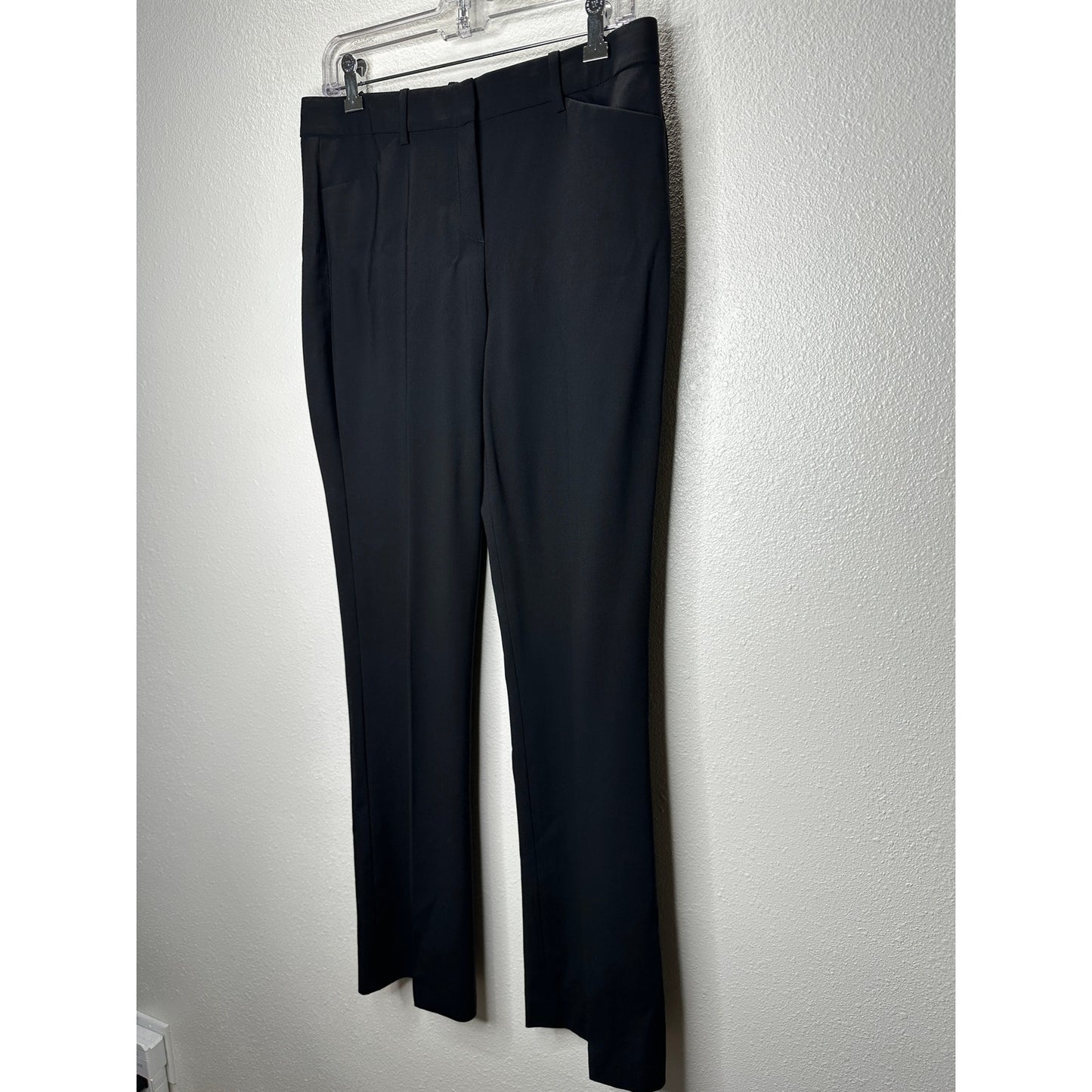 Theory Black Max 2 Edition Zip Front Slit Pockets Center Crease Pants 6