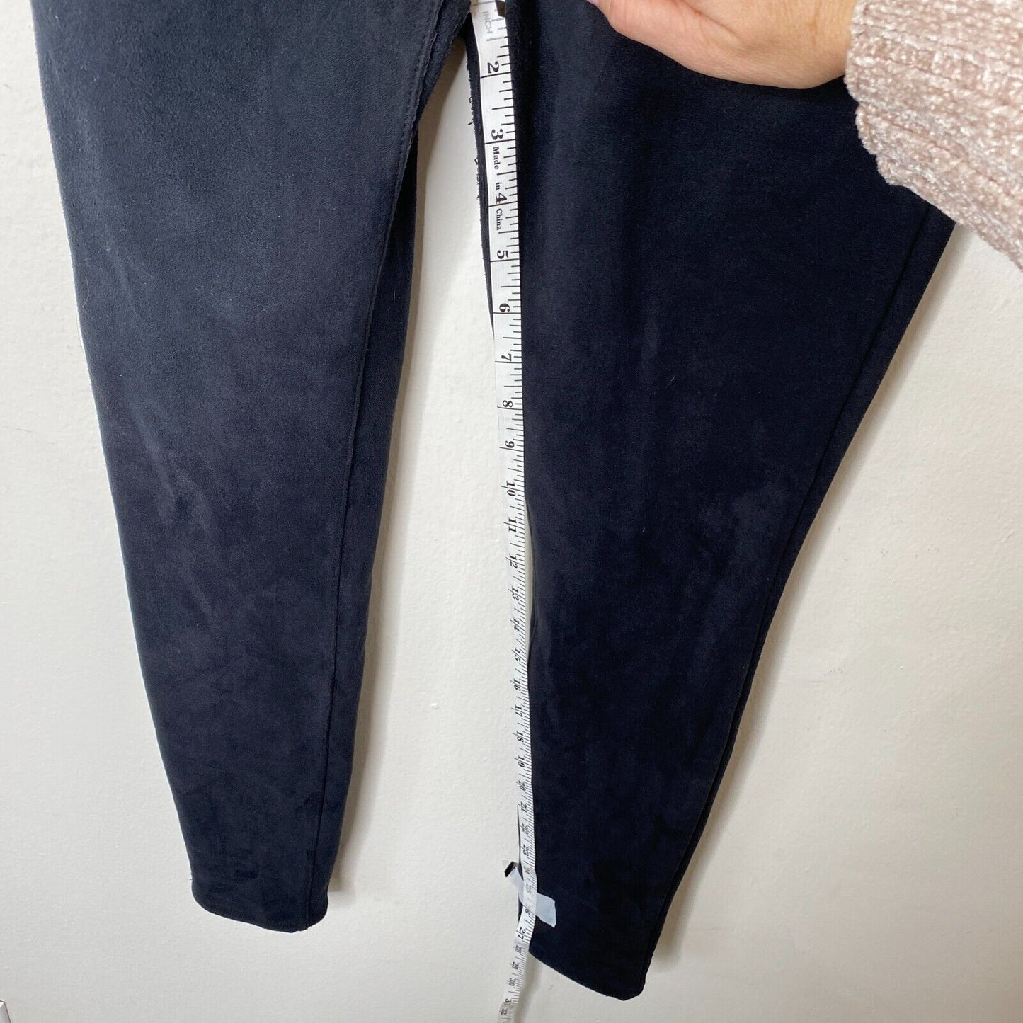 Level 99 Black Dark Gray Mid-Rise Vegan Faux Suede Zip Skinny Pants Jeans 27