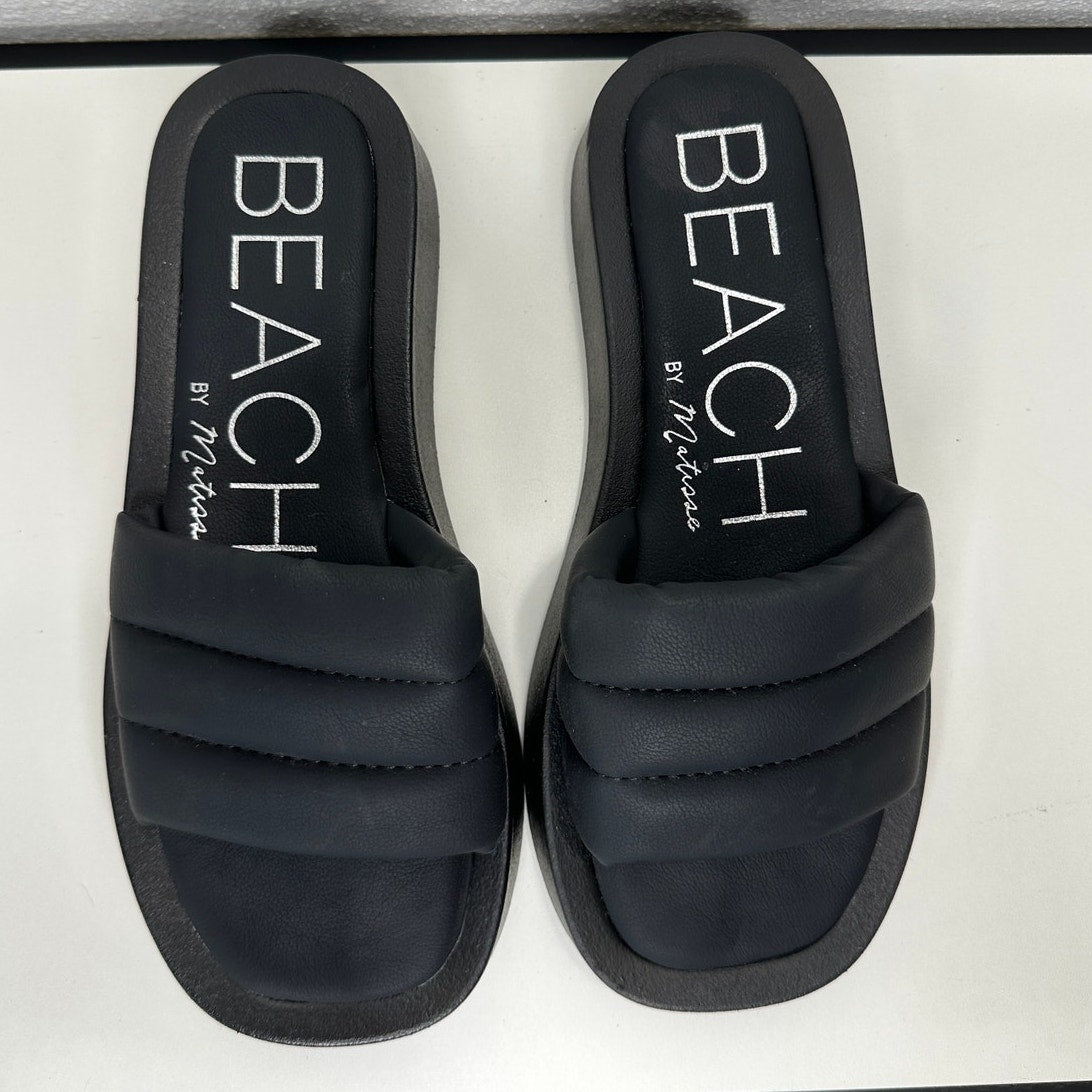 Beach by Matisse Black Pax Slide Puffy Strap Sandal 8