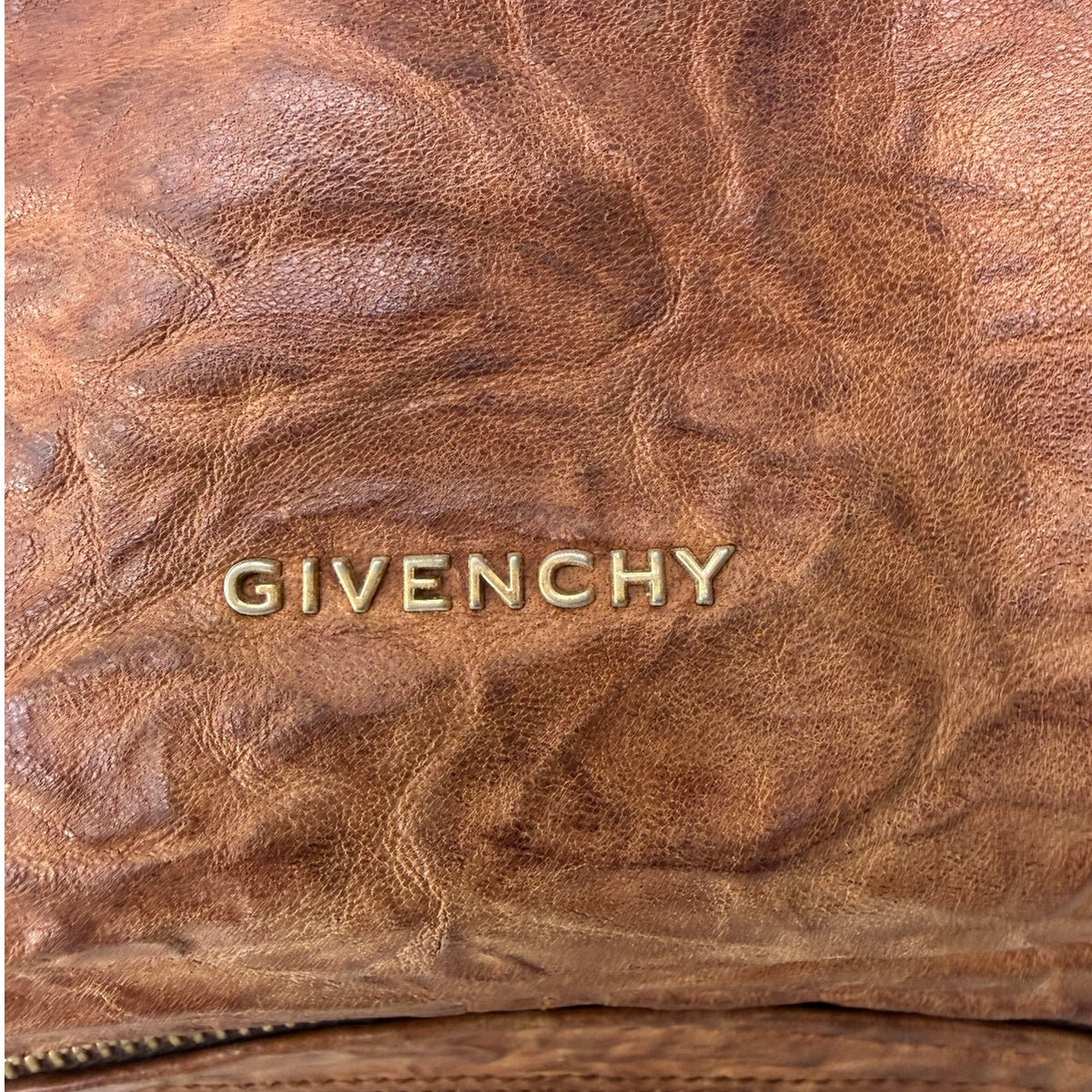 Givenchy Cognac Brown Zip Satchel Bag Women's