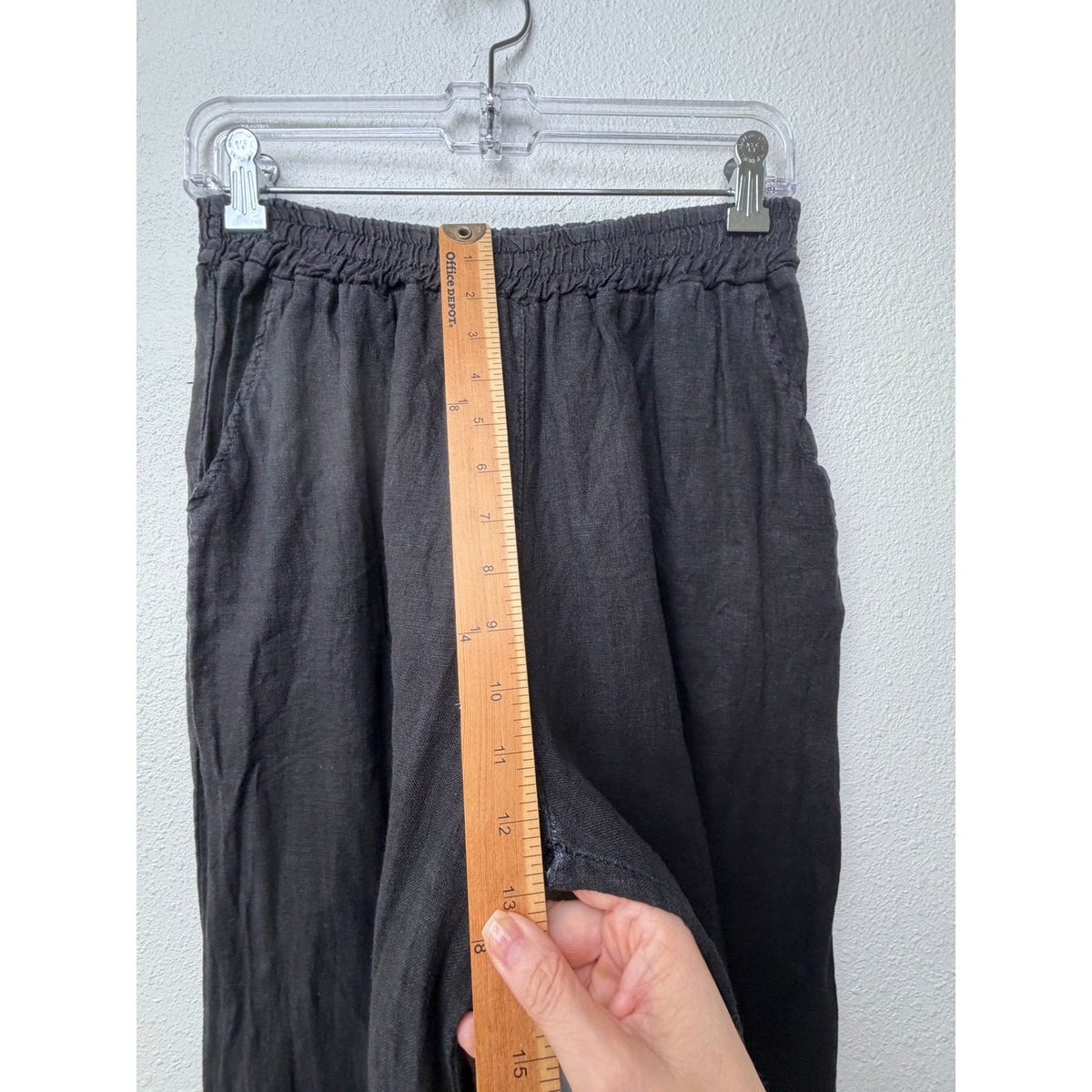 Milio Milano Black Frayed Wide Leg Pants Women M