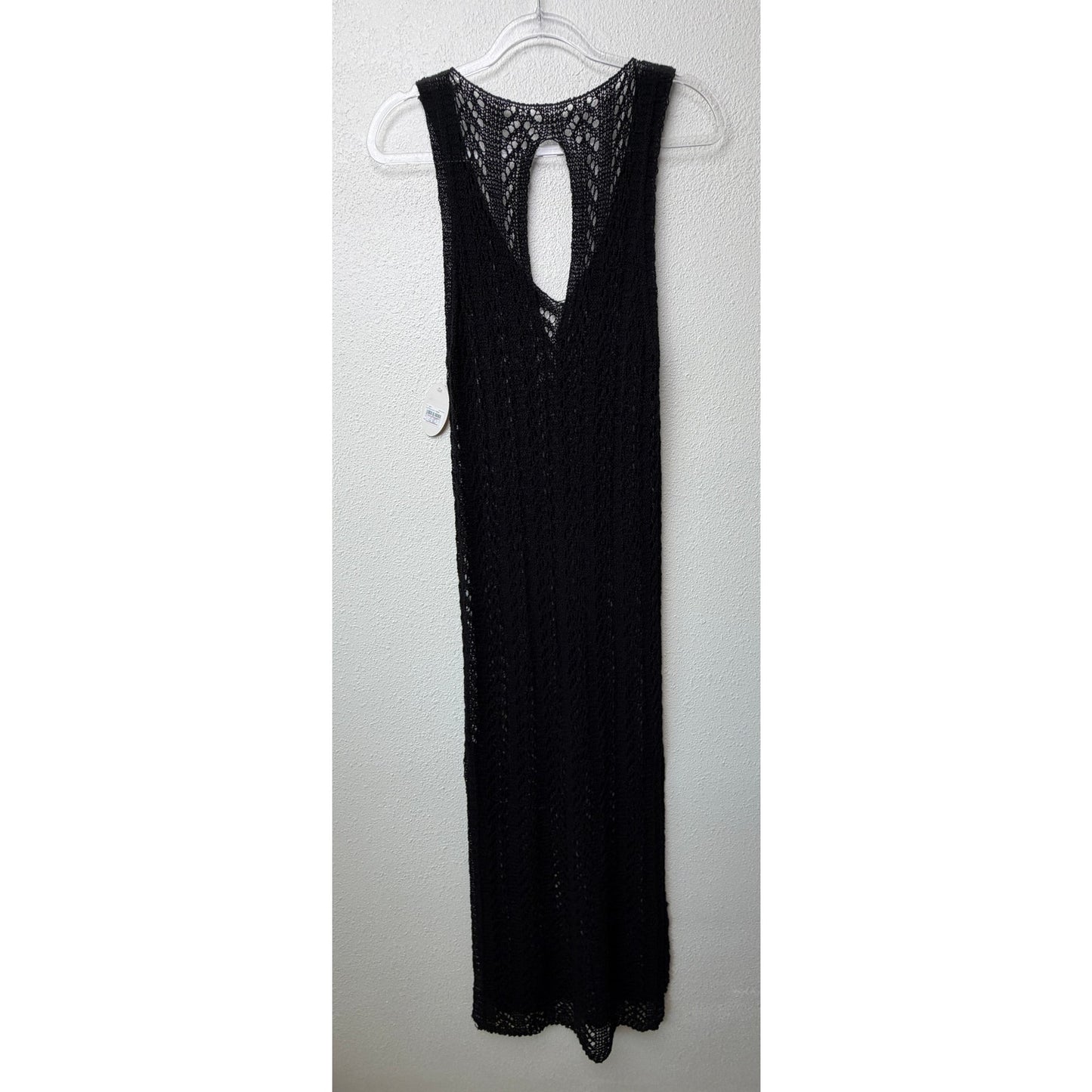 NWT Ten Design Black Womens S/M Crochet Maxi Dress