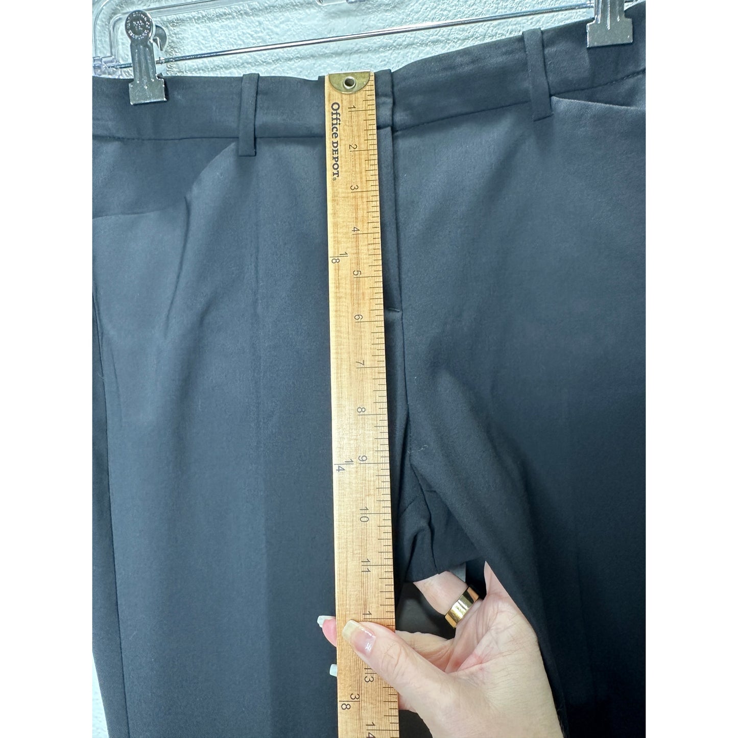 Theory Black Max 2 Edition Zip Front Slit Pockets Center Crease Pants 6