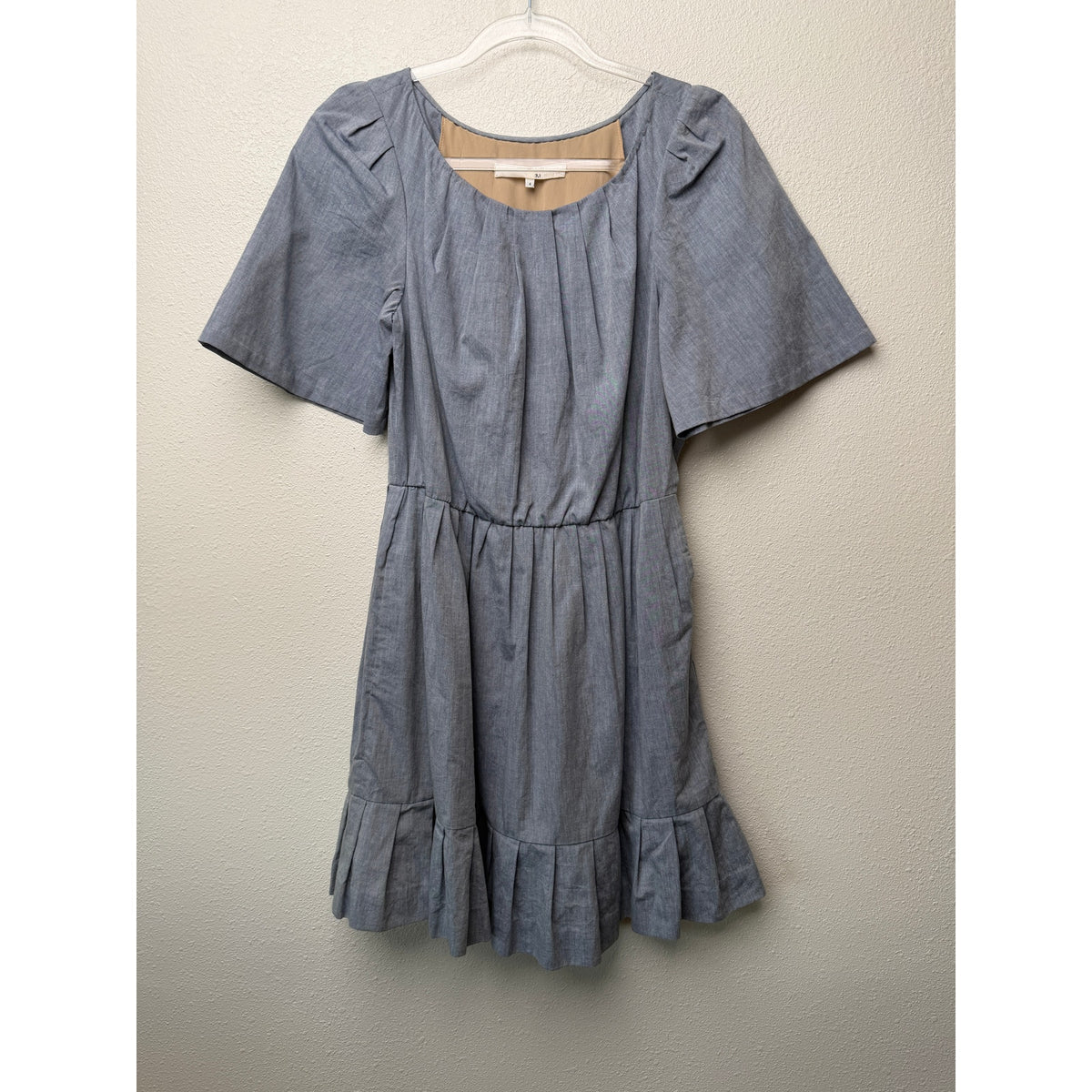 3.1 Phillip Lim Blue Chambray Ruffle Dress Women US 4