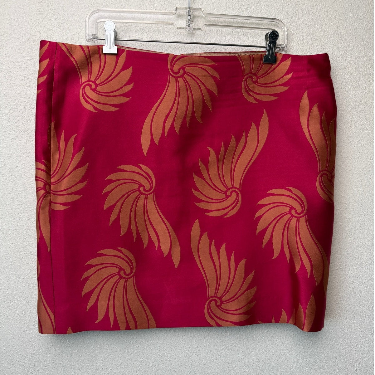 Dries Van Noten Fuchsia Peach Shell Silk Skirt US 12