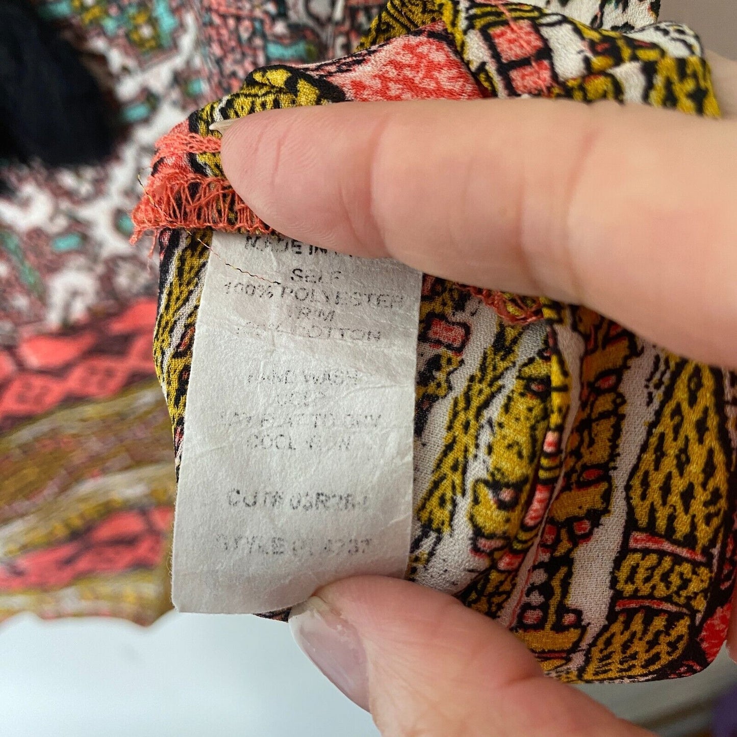 Braeve Brown Peach Teal and Cream Aztec Front Tie Sleeveless Tank Extra Small