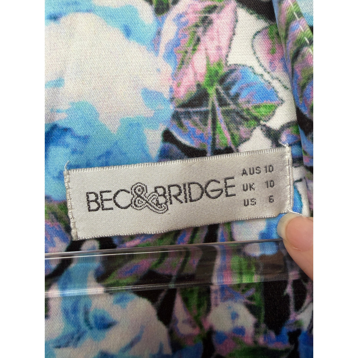 Bec & Bridge Blue Floral Mini Dress Women US 6