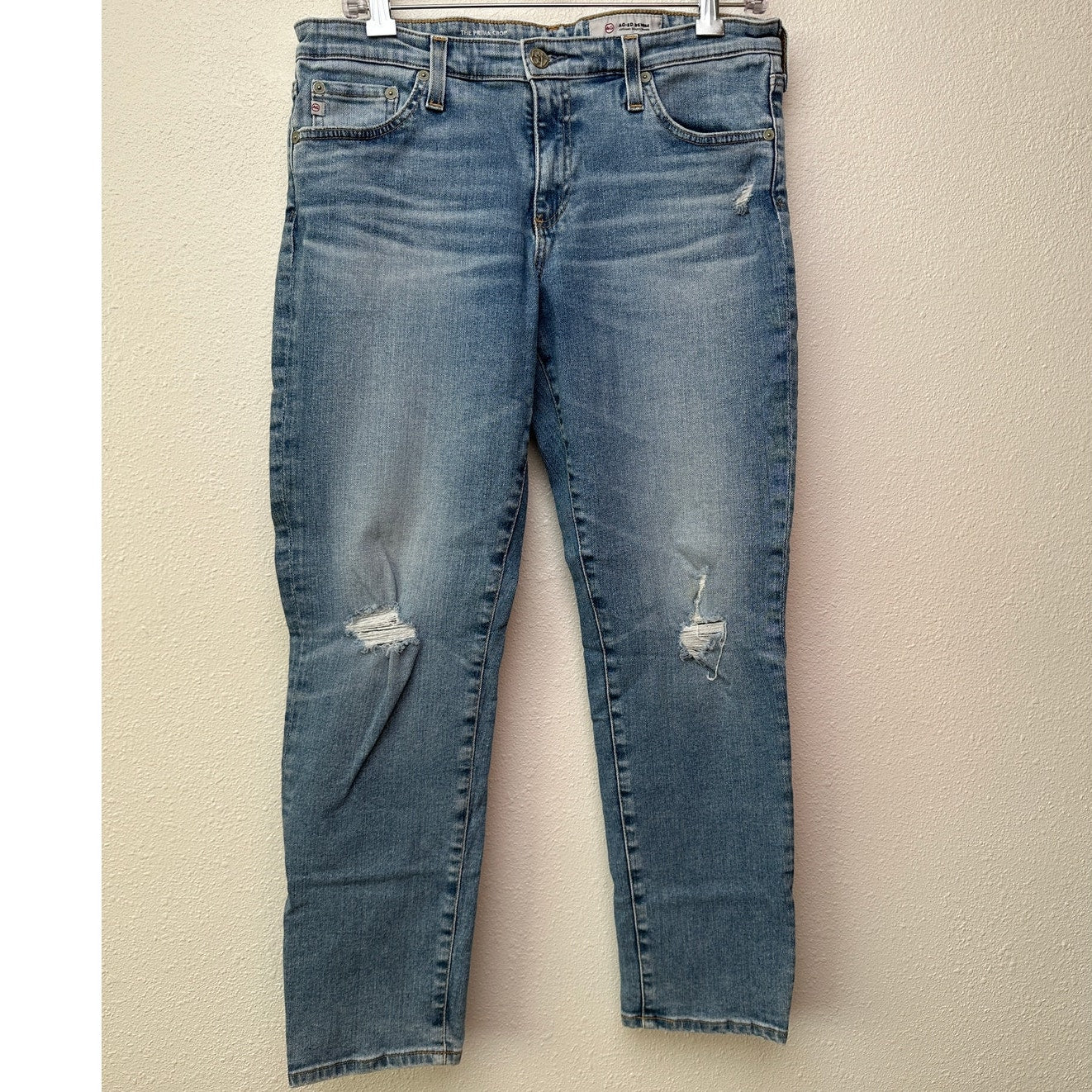 Adriano Goldschmied The Prima Crop Jeans Light Blue Women’s 31 Distressed