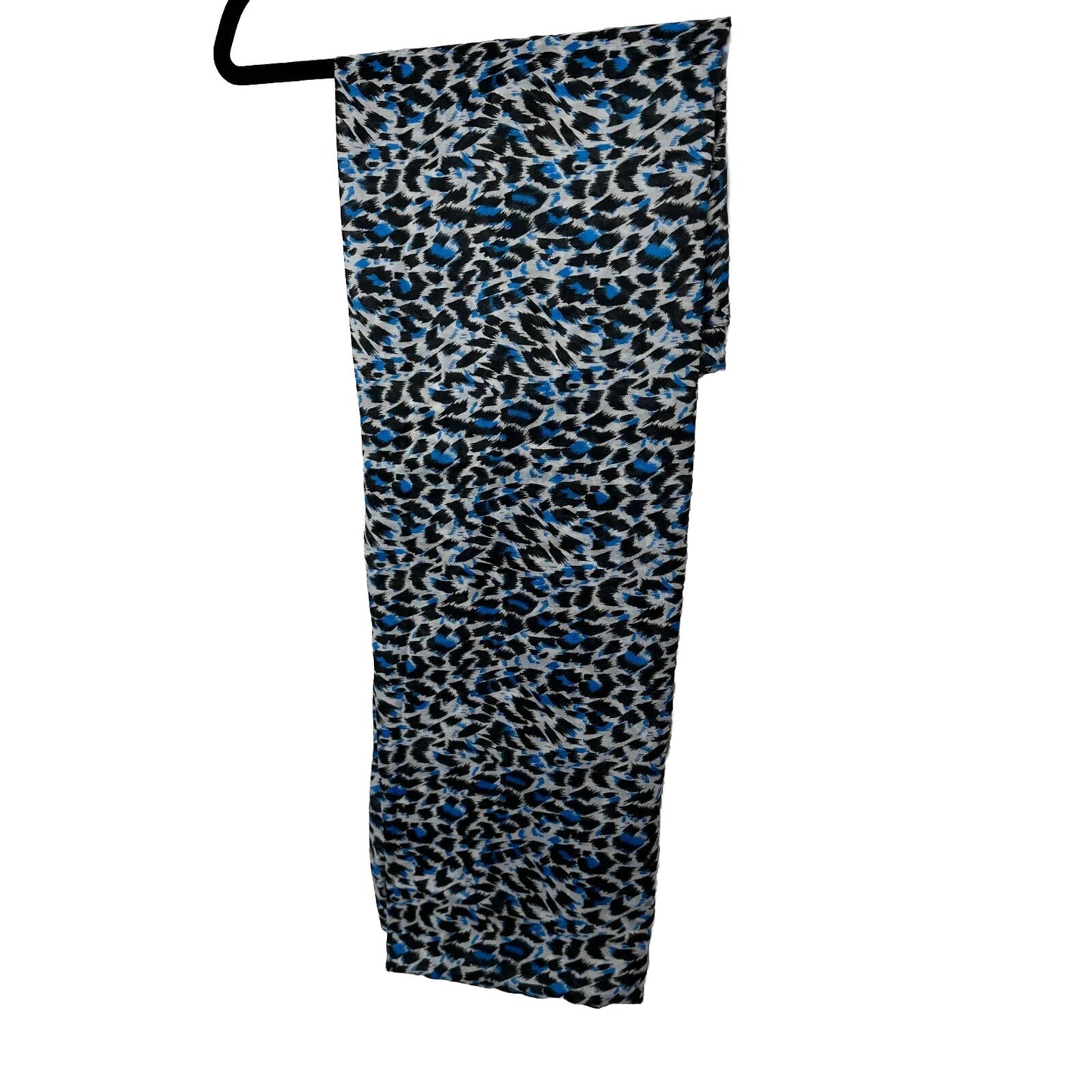 India Boutique XL Blue Black & White Animal Print Polyester Shawl Wrap Scarf