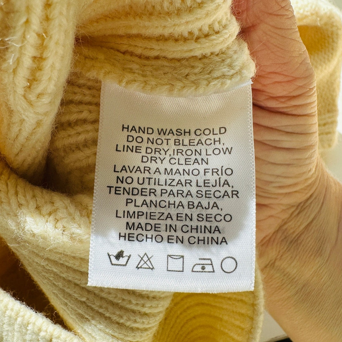 Emory Park Cream Mock Neck Geometric Knit Sweater Vest S