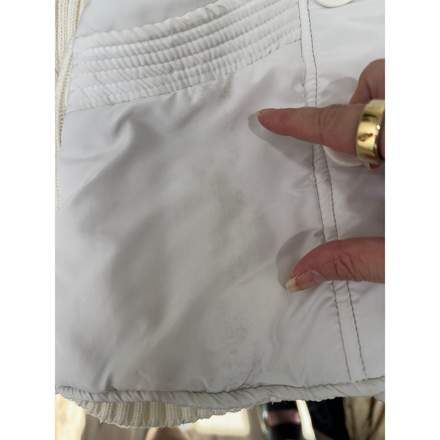 JJAlways Women’s Cream/White Mixed Media Double-Breasted Jacket US S