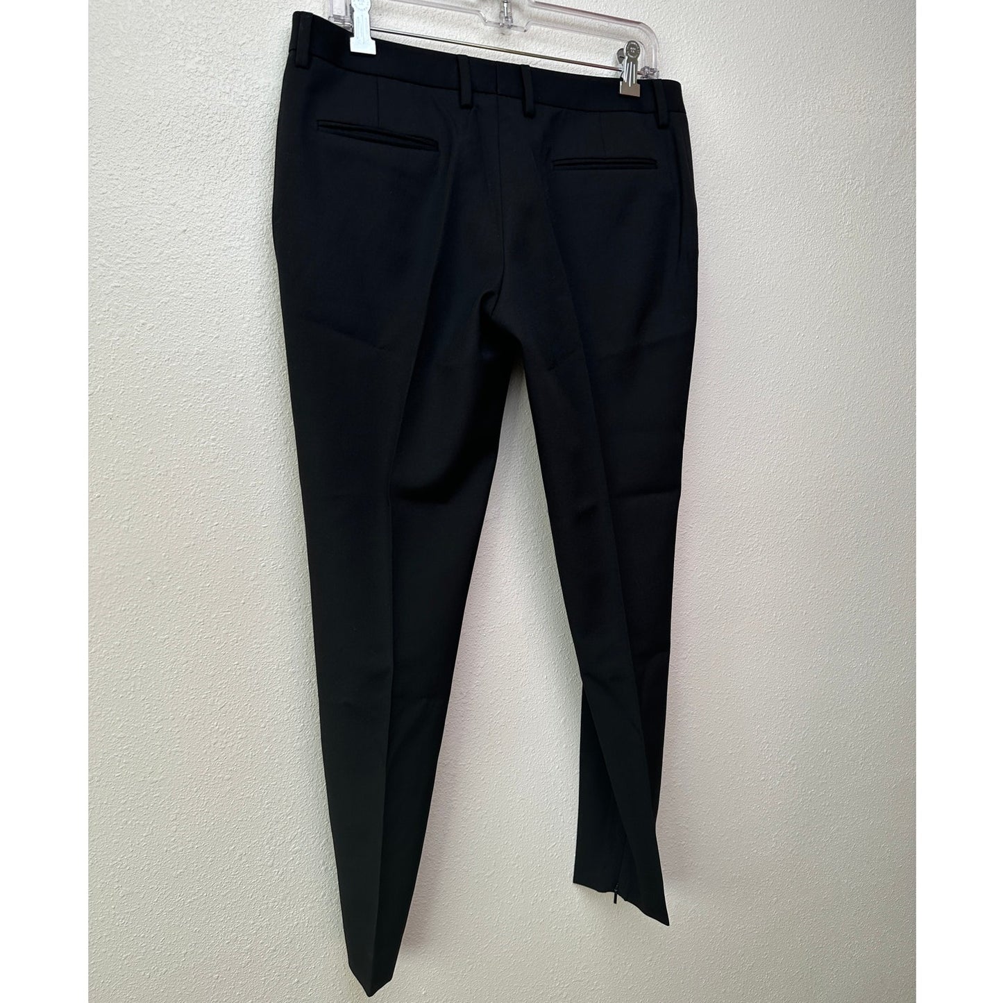 Saint Laurent Women’s Black Tuxedo Pants Satin Stripe Zip Hem IT 42/ US 6